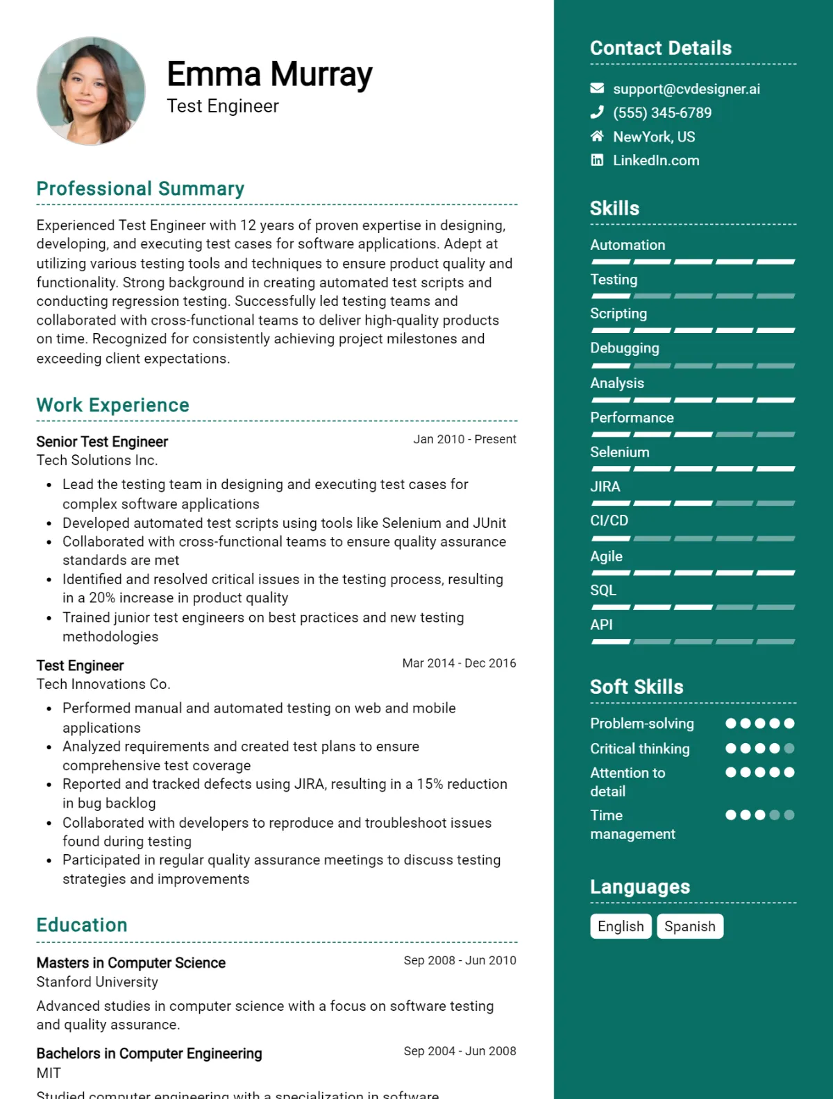 Test Engineer CV Example For 2026: Top Tips & Samples Preview