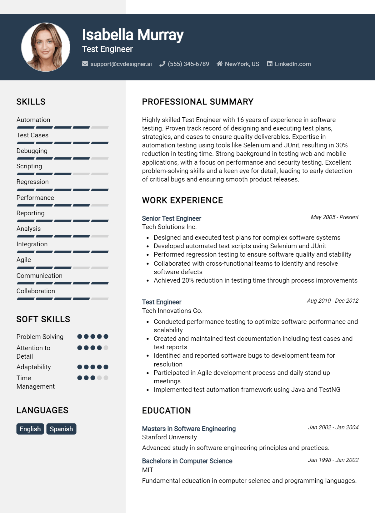 Test Engineer Resume Example for 2026: Strategies & Templates Preview