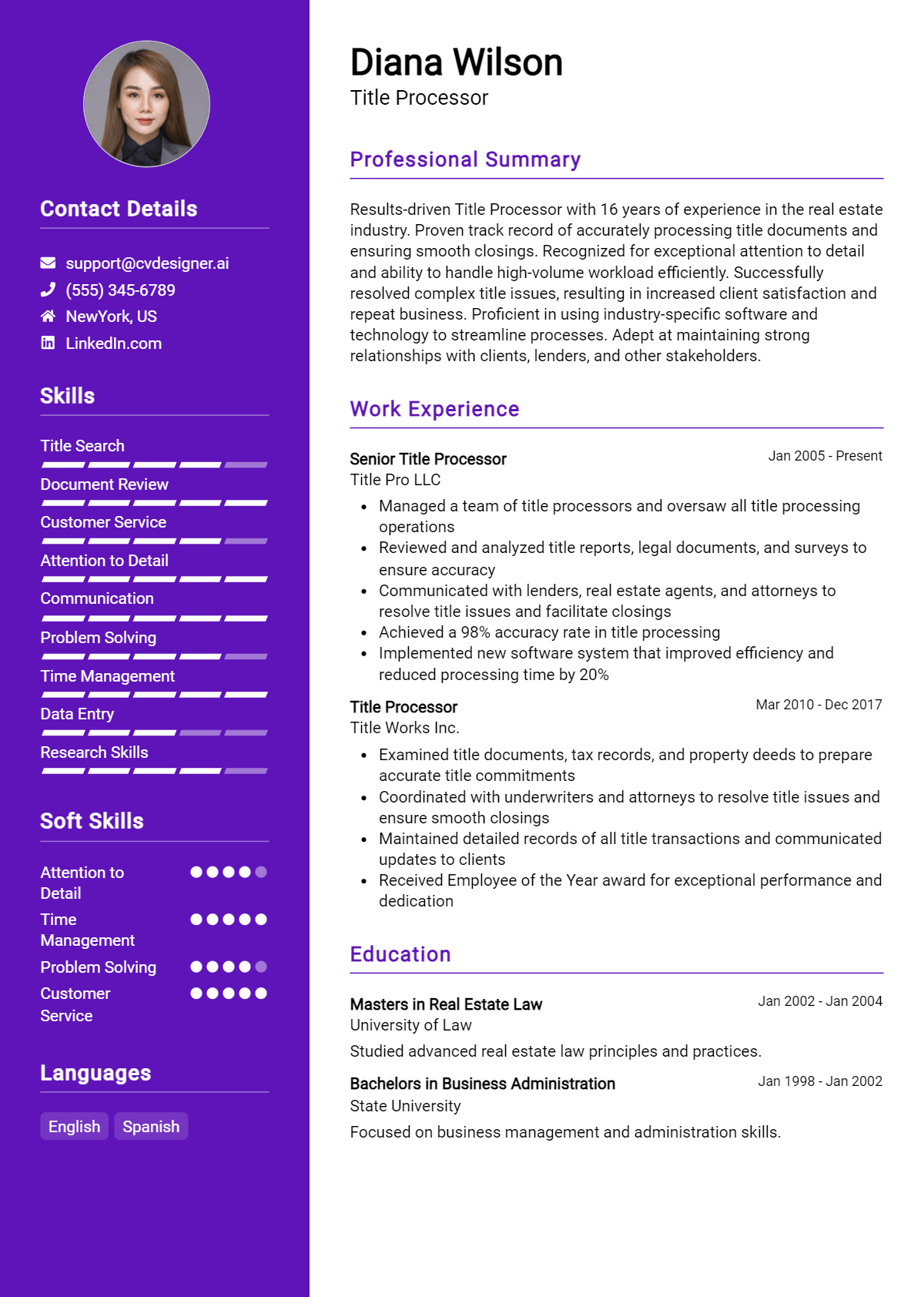Title Processor Resume Example for 2026: Expert Tips Preview