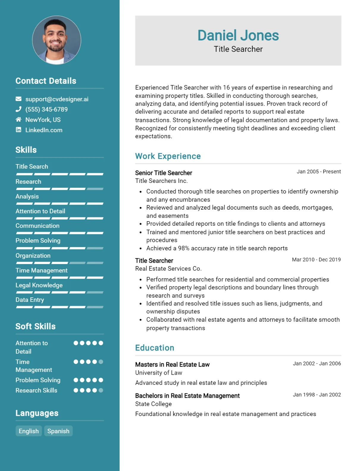 Title Searcher CV Example For 2026: How to Craft a Winning CV Preview