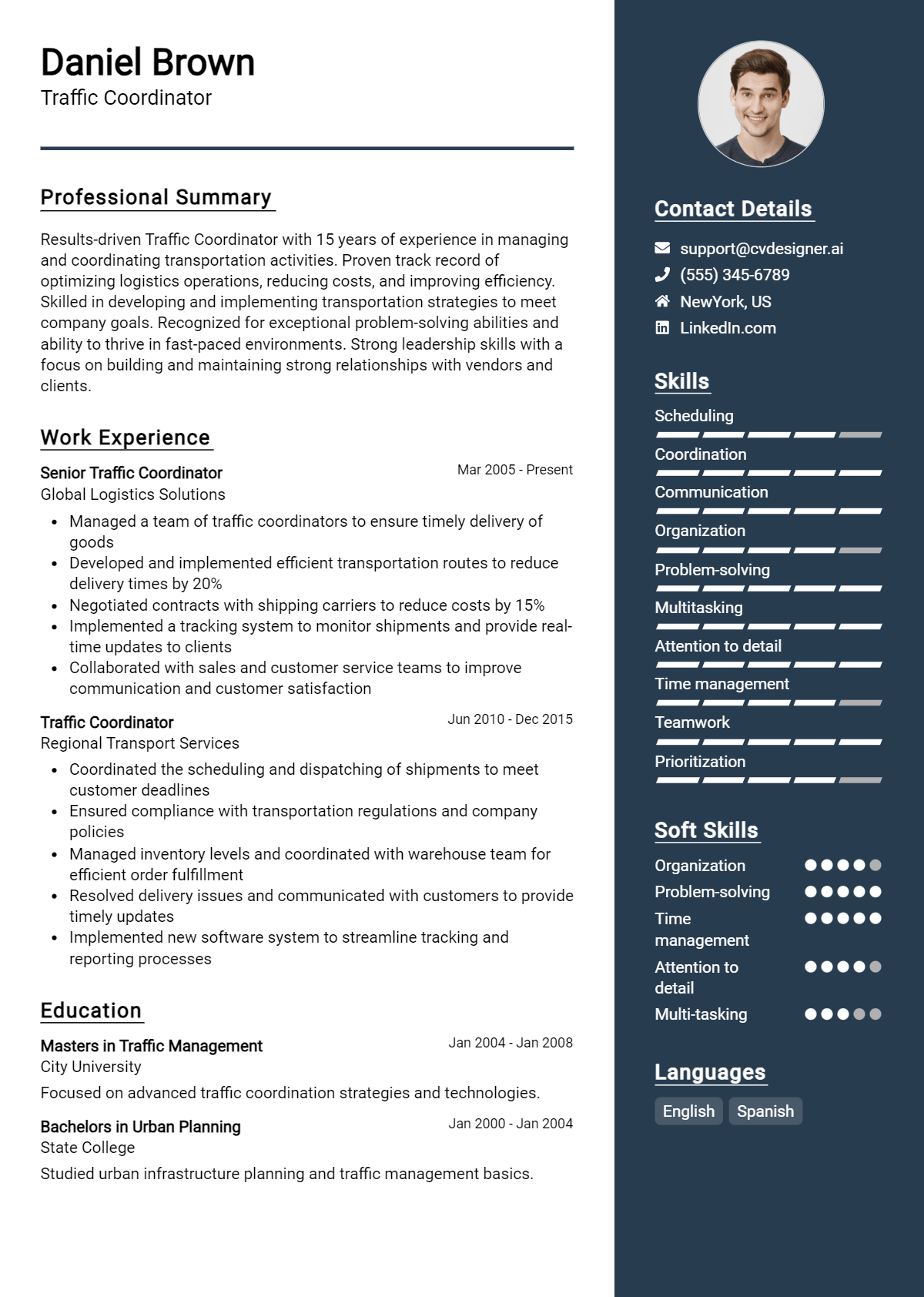 Traffic Coordinator Resume Example for 2026: Ultimate Guide Preview