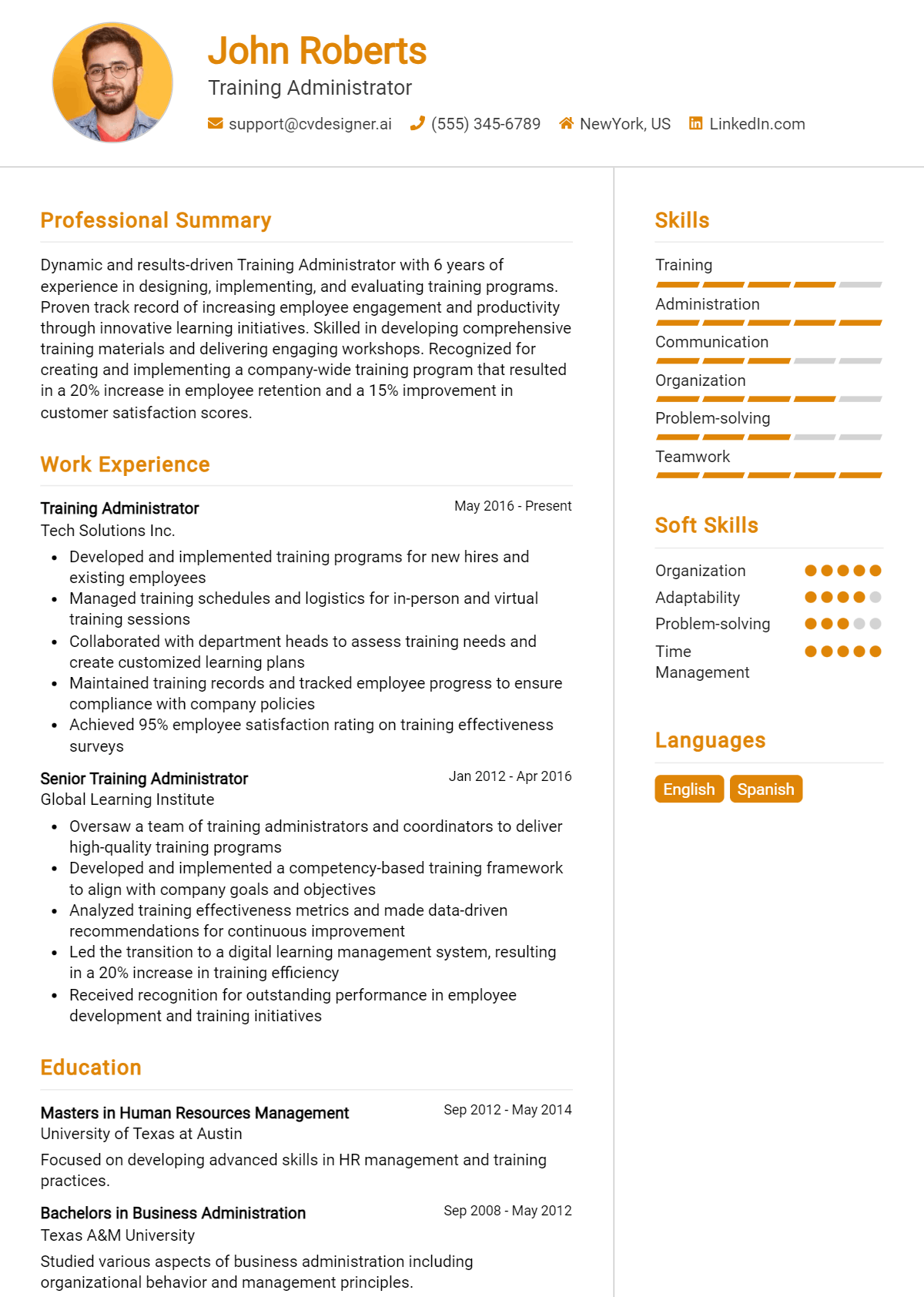 Training Administrator Resume Example for 2026: Strategies & Templates Preview