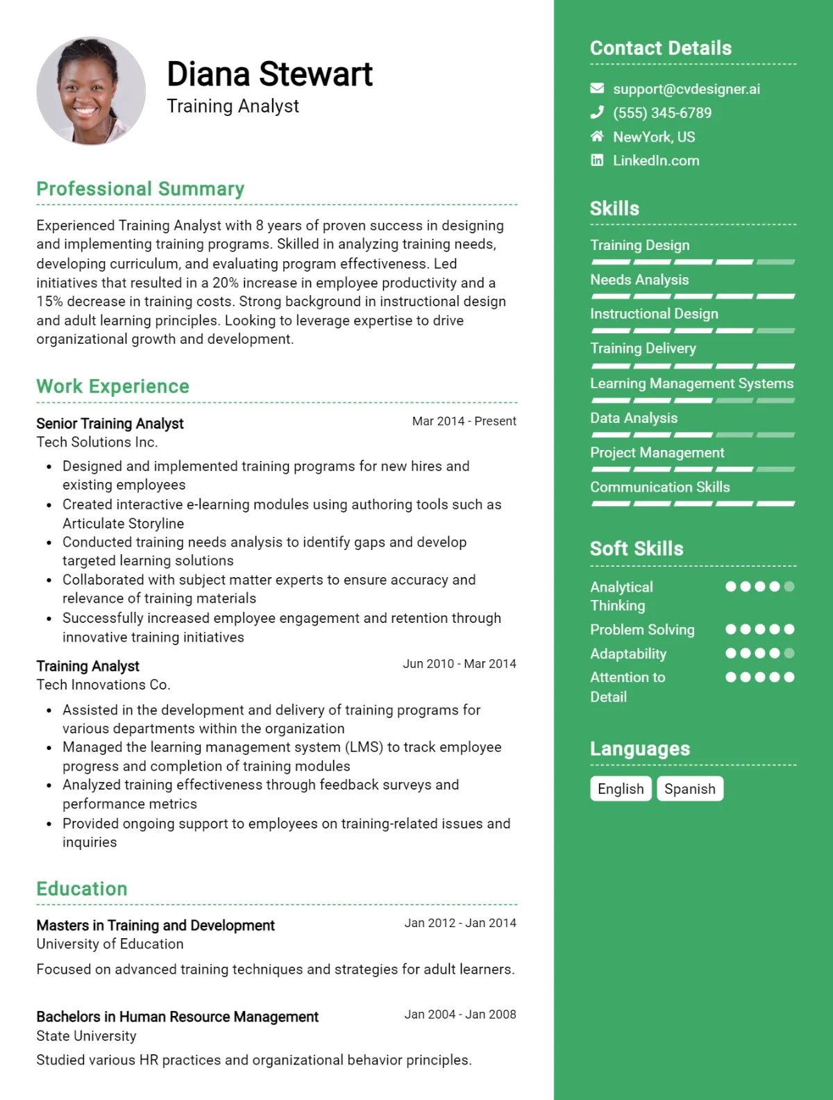 Training Analyst CV Example For 2026: How to Craft a Winning CV Preview