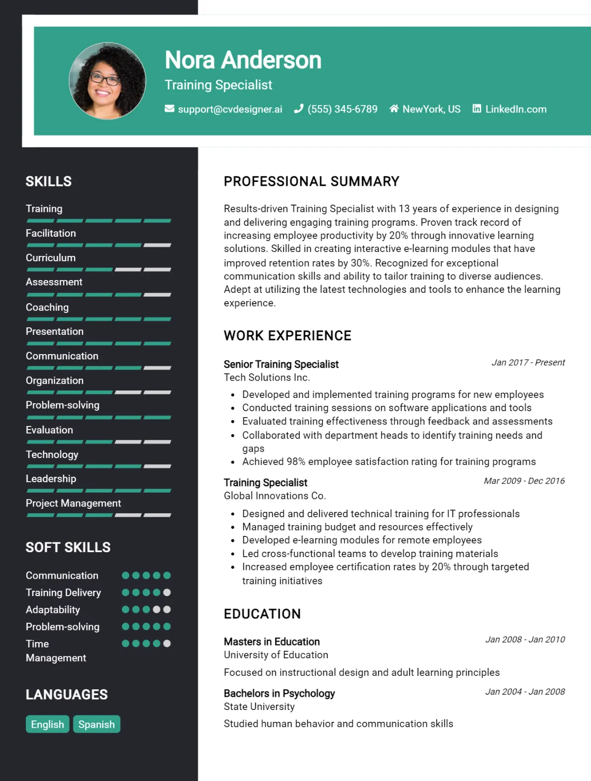 12 Training Specialist CV Examples And Free Templates For 2026 Preview