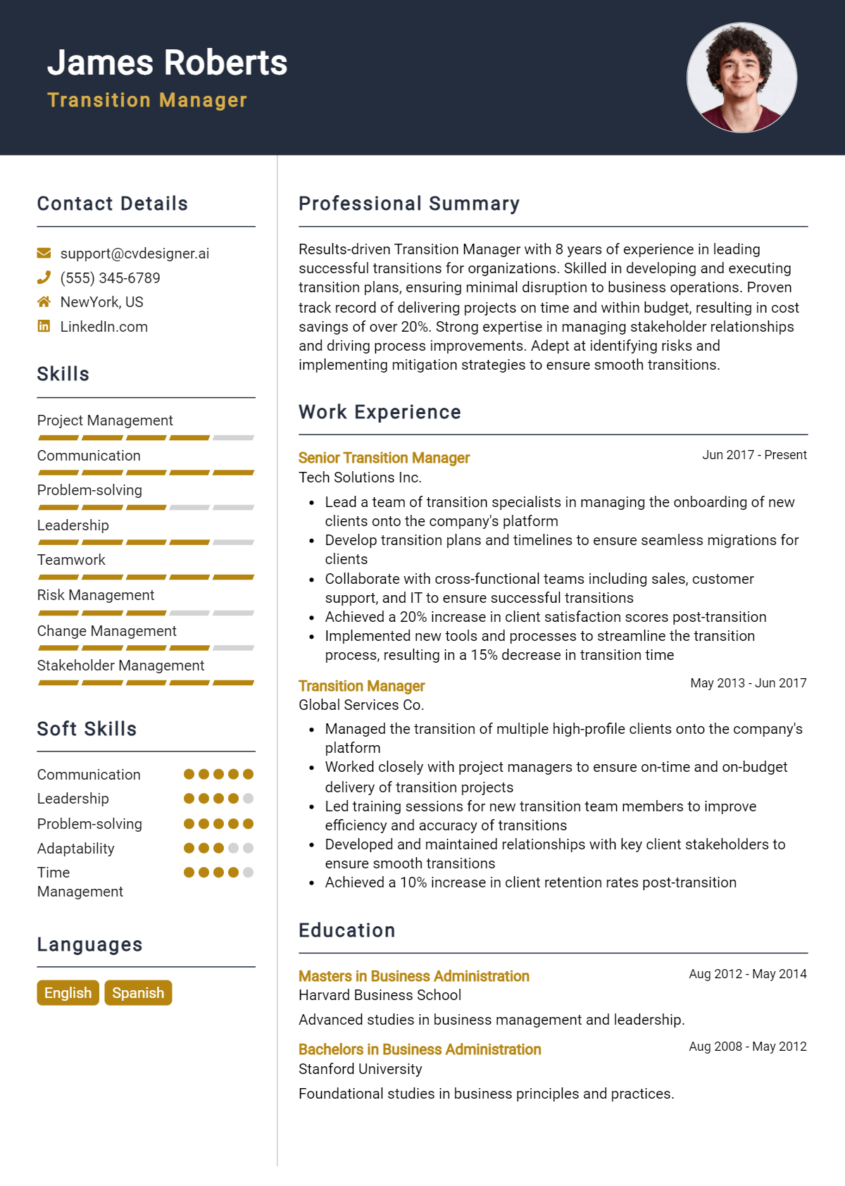 Transition Manager Resume Example for 2026: Best Writing Guide Preview