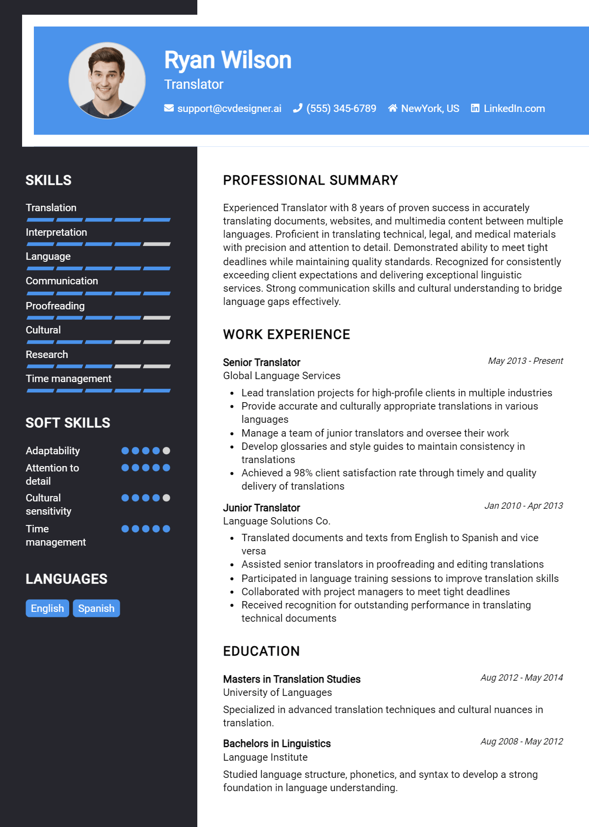 Translator Resume Example for 2026: Tips to Stand Out Preview