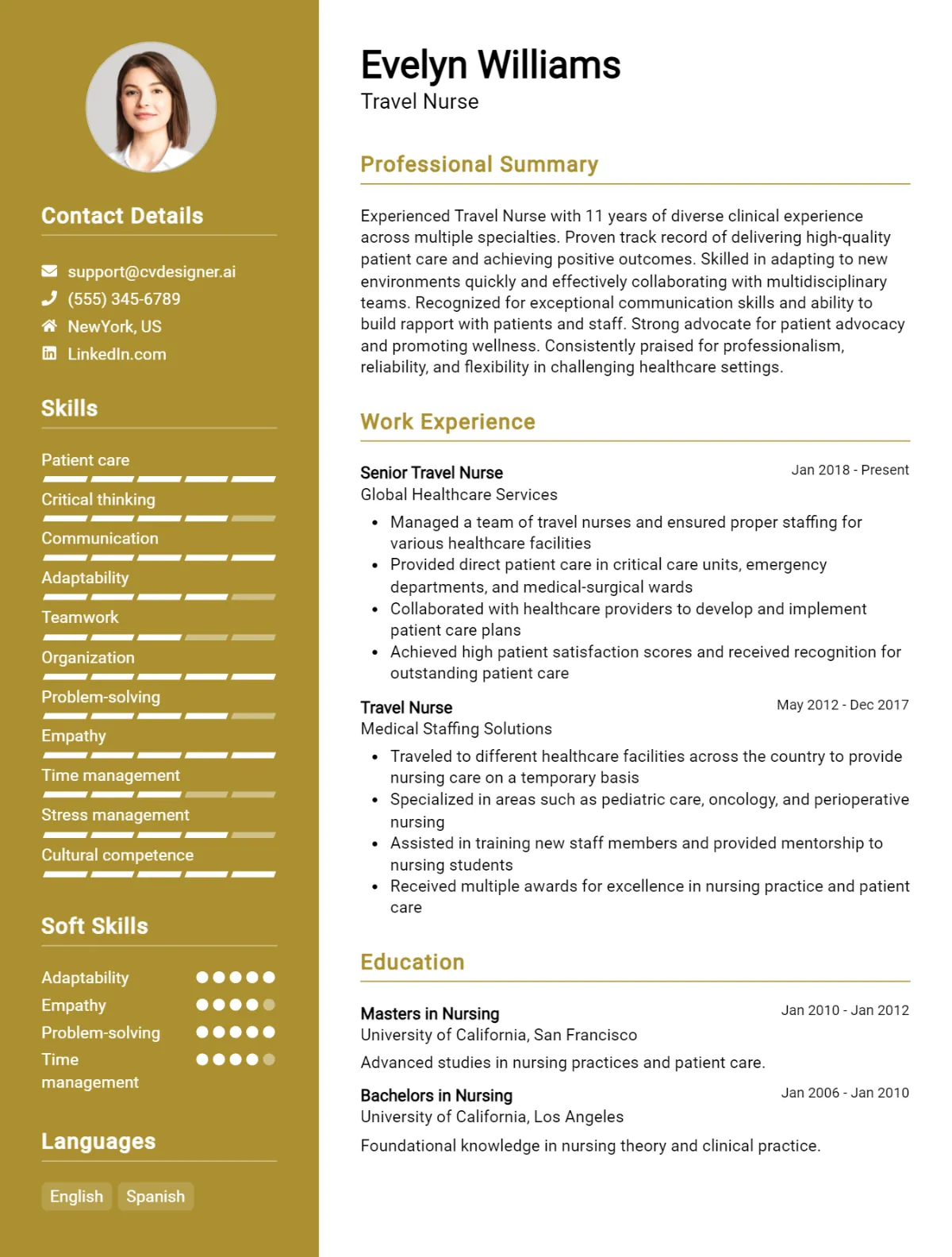 Travel Nurse CV Example For 2026: Ultimate Guide Preview