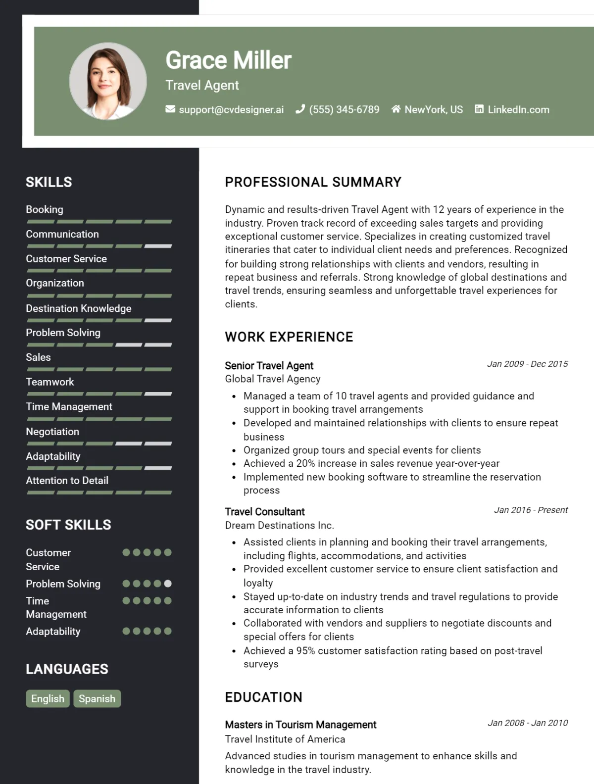 Travel Agent CV Example For 2026: How to Craft a Winning CV Preview