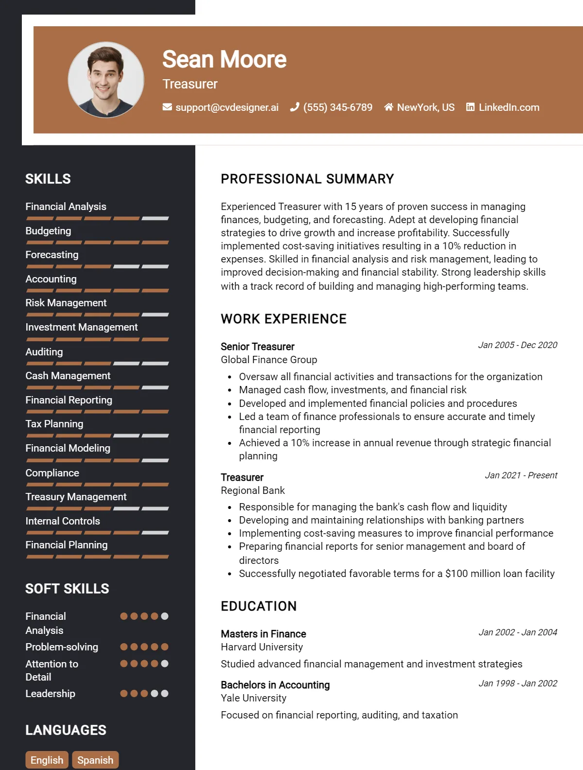 Treasurer CV Example & Templates for 2026 Preview