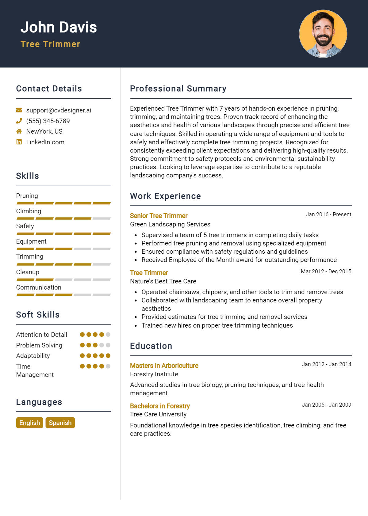 Tree Trimmer Resume Example for 2026: How to Craft a Winning CV Preview