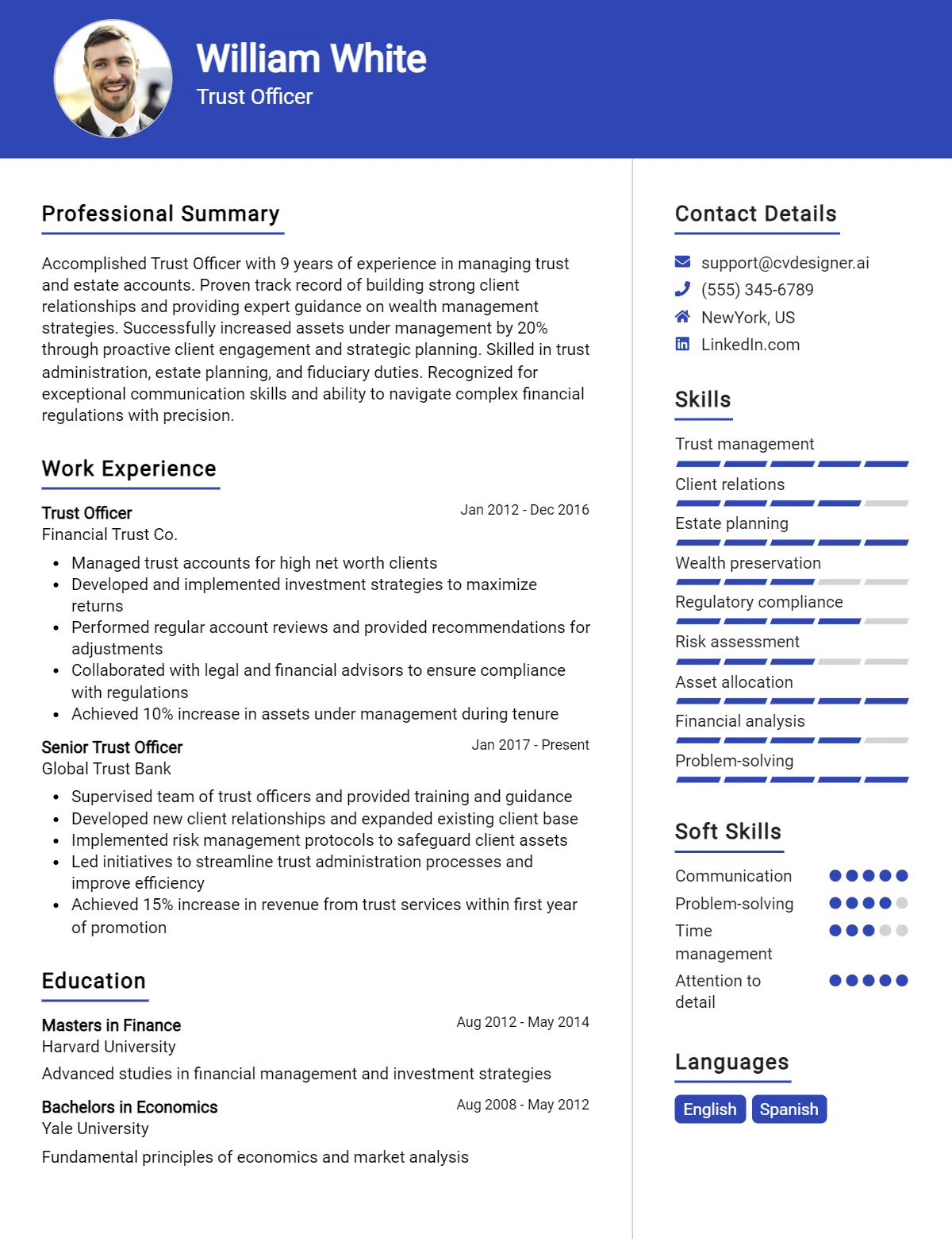Trust Officer CV Example For 2026: Best Formatting Tips Preview