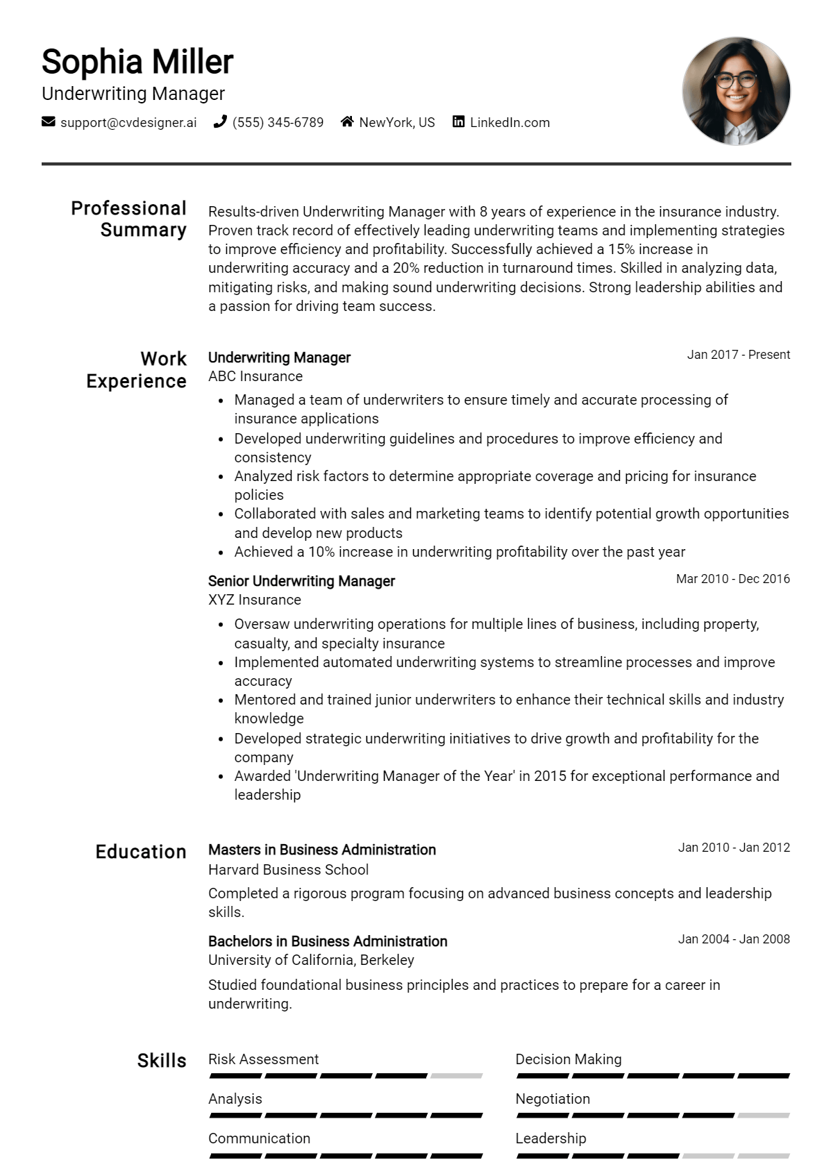 Underwriting Manager Resume Example for 2026: Tips to Stand Out Preview