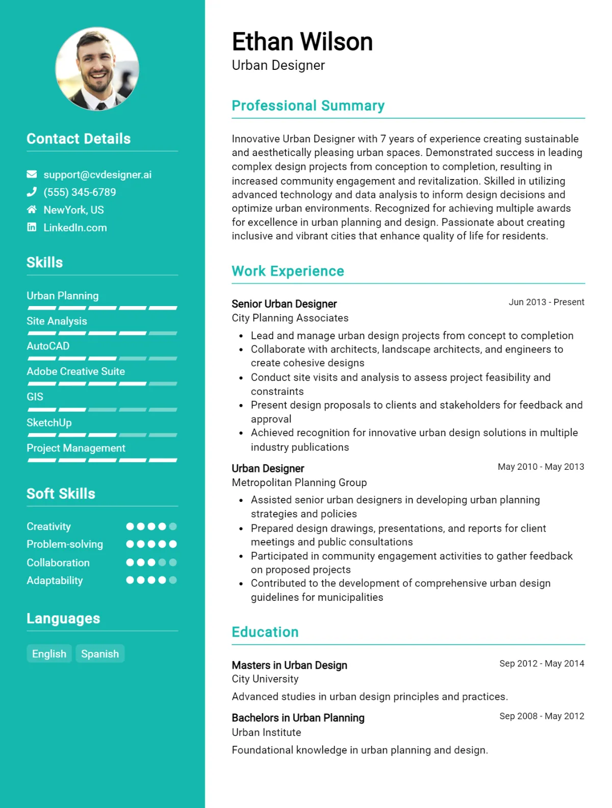 Urban Designer CV Example For 2026: Top Tips & Samples Preview