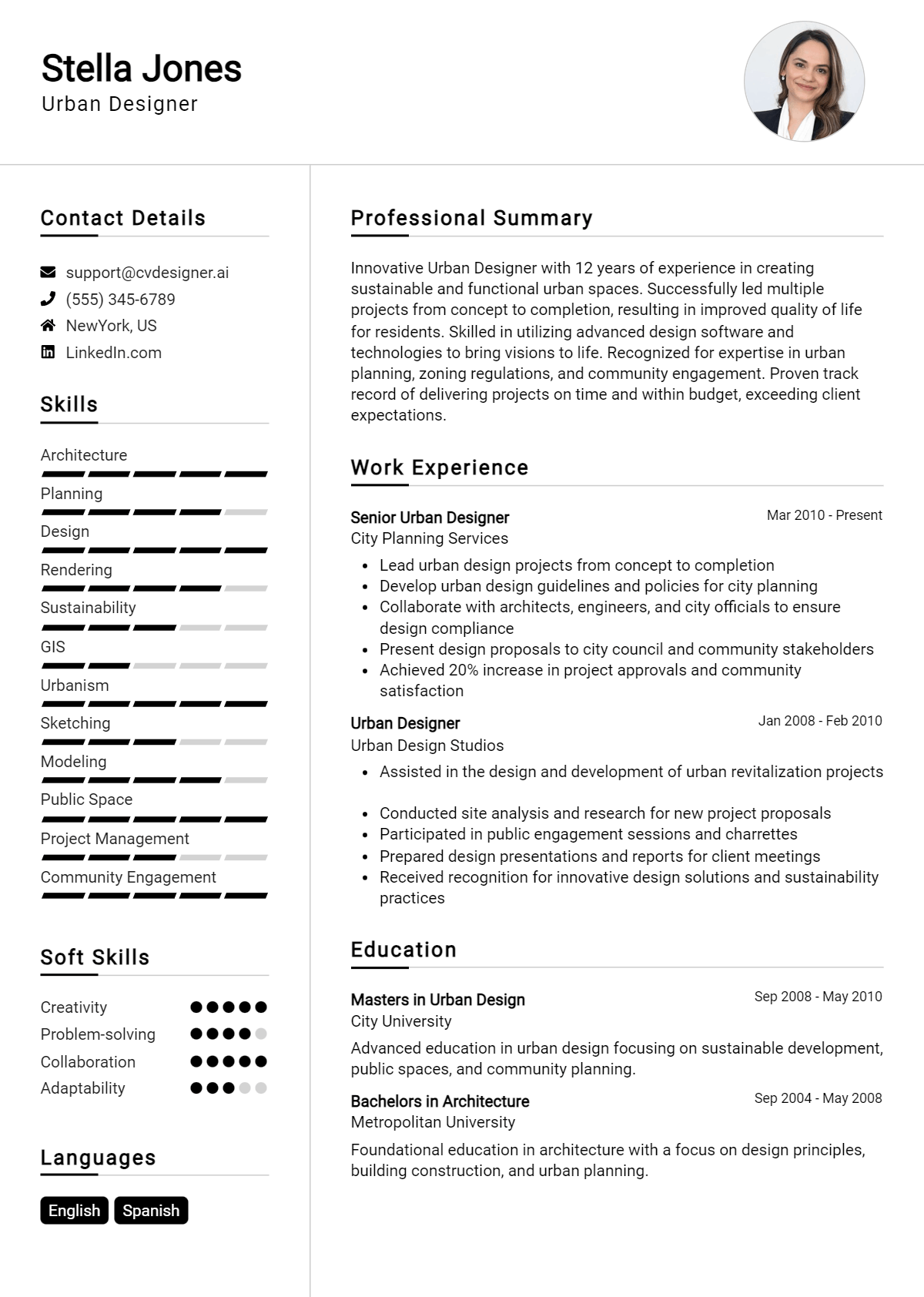 Urban Designer Resume Example for 2026: Ultimate Guide Preview