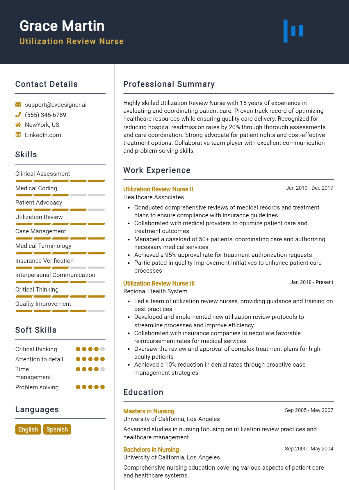 Utilization Review Nurse Resume Example for 2026: Free Downloadable Templates Preview