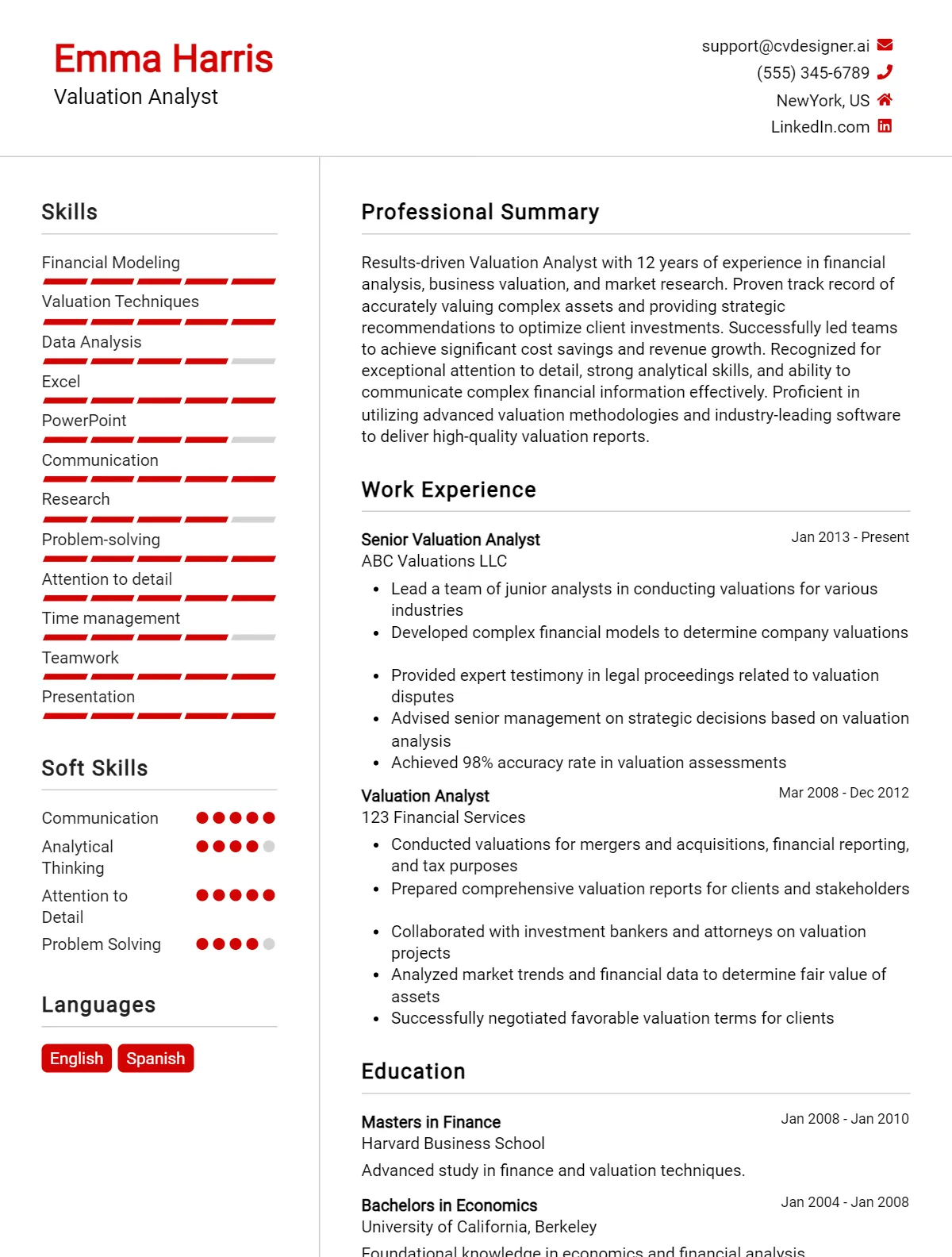 Valuation Analyst CV Example For 2026: How to Craft a Winning CV Preview