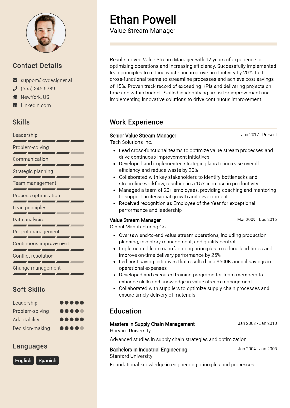 Value Stream Manager Resume Example for 2026: Writing Guide Preview