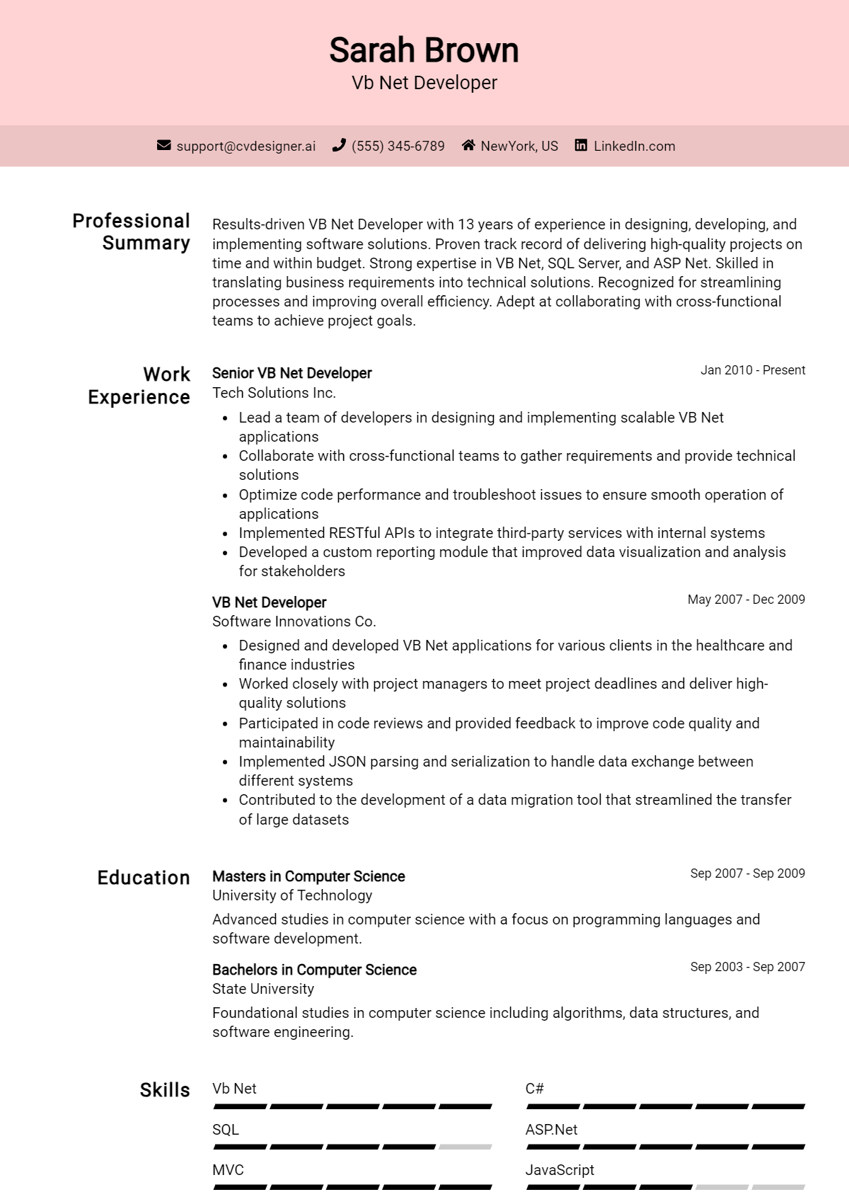 Vb.Net Developer Resume Example for 2026: Expert Tips Preview