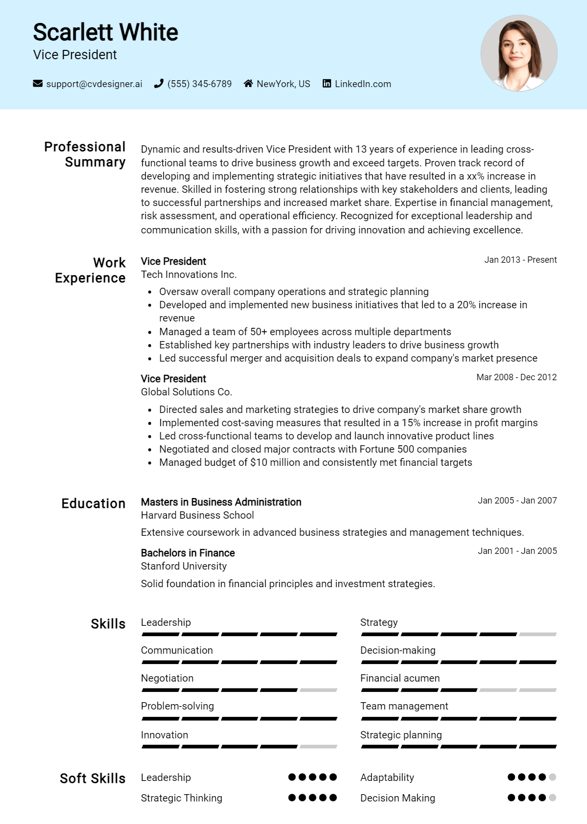 Vice President Resume Example for 2026: Best Writing Guide Preview