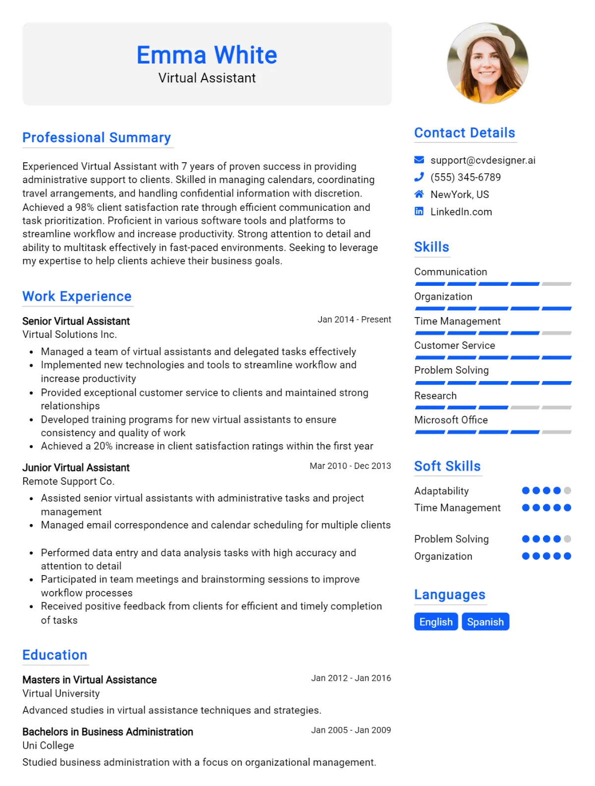 Virtual Assistant CV Example For 2026: Best Formatting Tips Preview