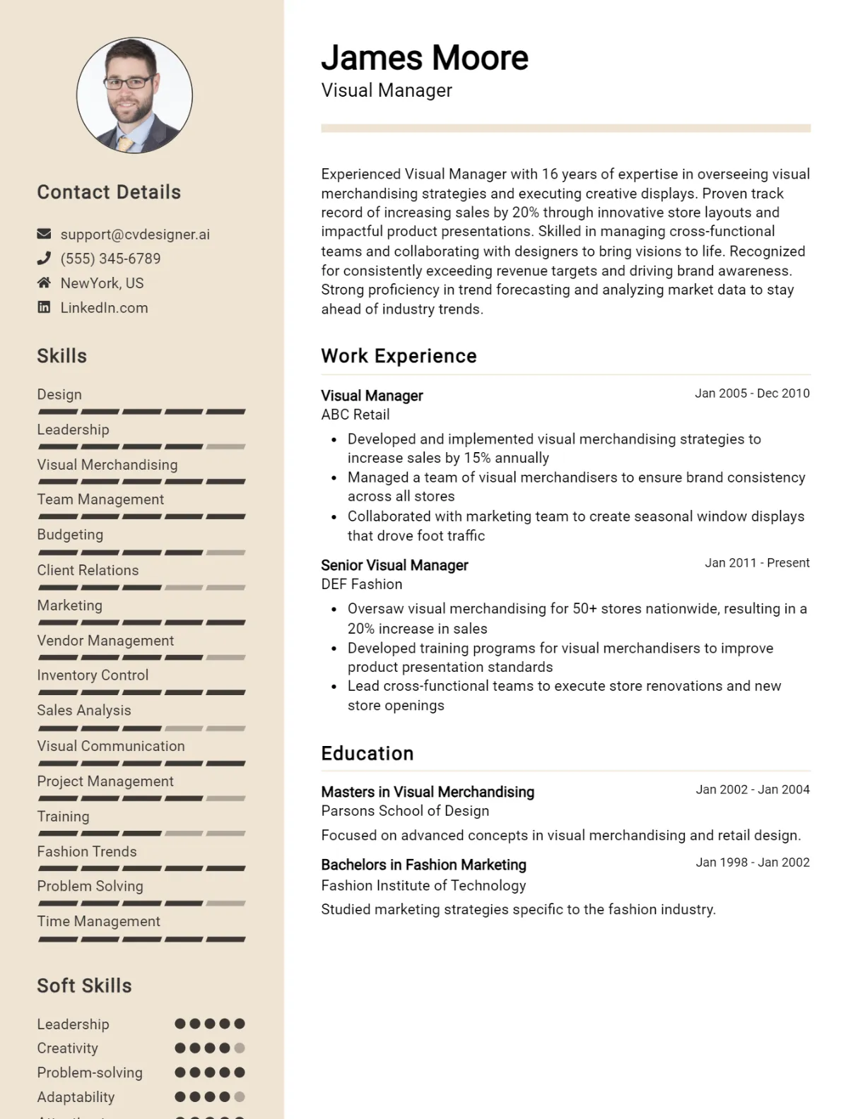 Visual Manager CV Example For 2026: Top Tips & Samples Preview