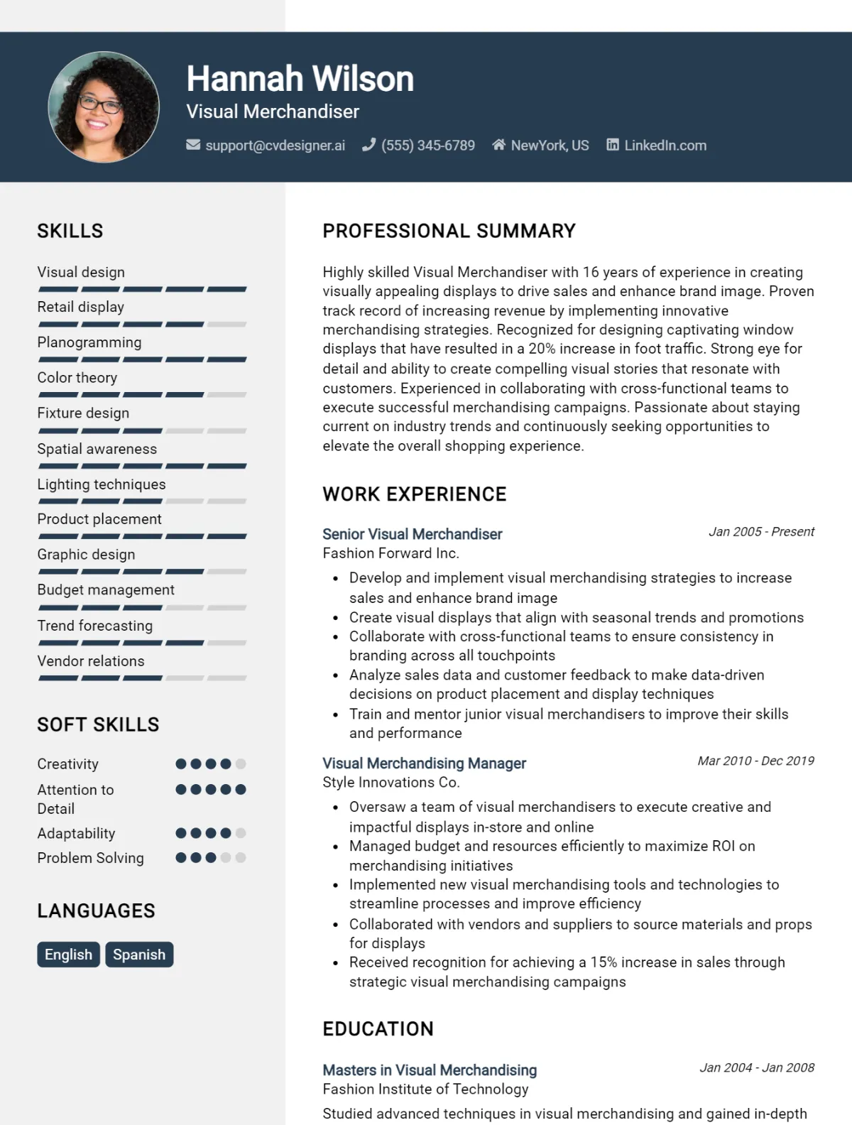 Visual Merchandiser CV Example For 2026: Best Formatting Tips Preview