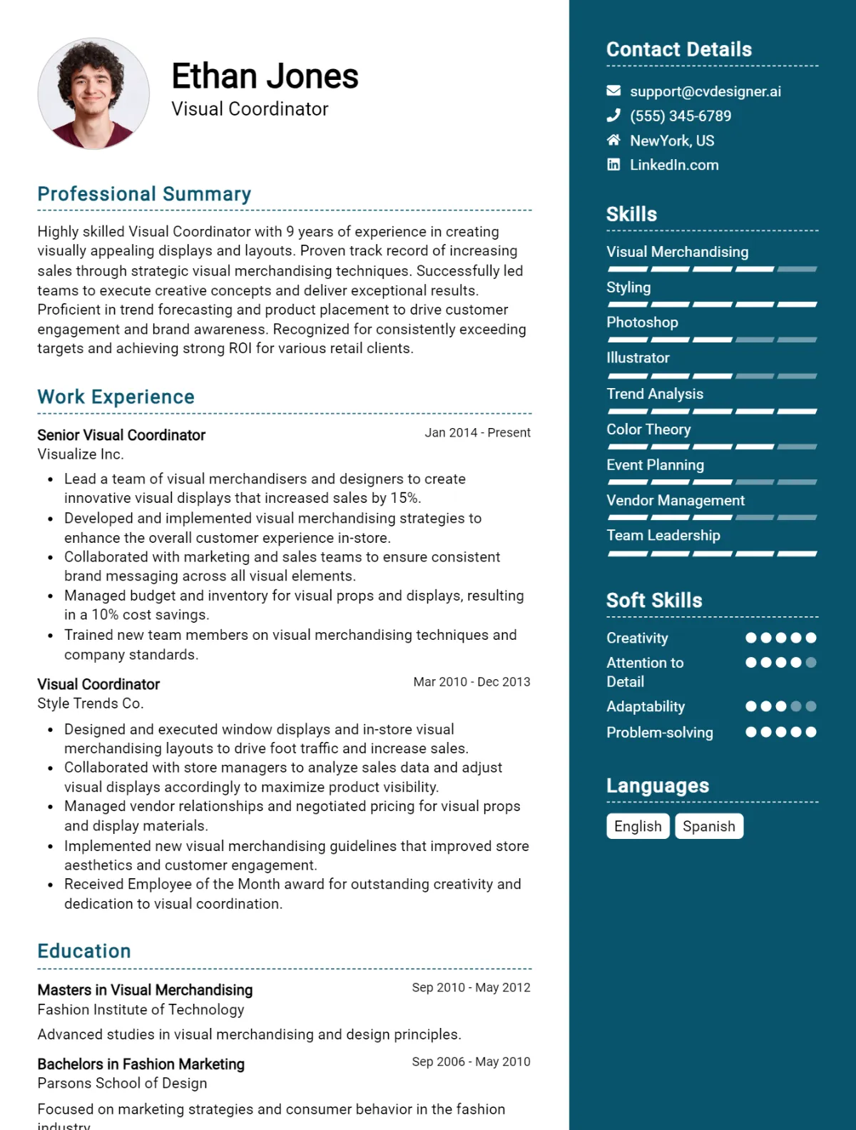 Visual Coordinator CV Example For 2026: Tips & Templates Preview