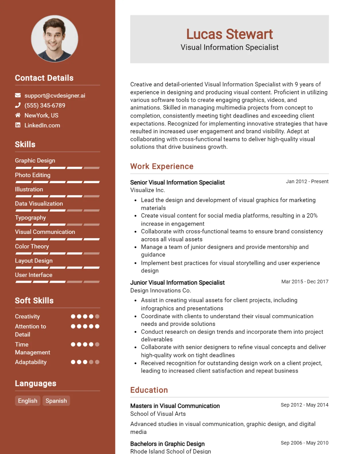 Visual Information Specialist CV Example For 2026: Best Formatting Tips Preview