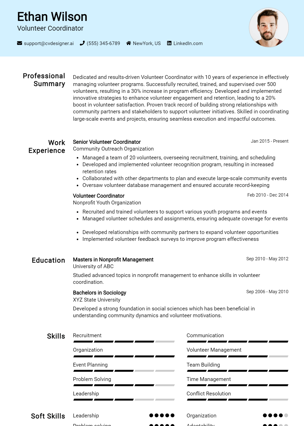 Volunteer Coordinator Resume Example for 2026: Writing Guide Preview