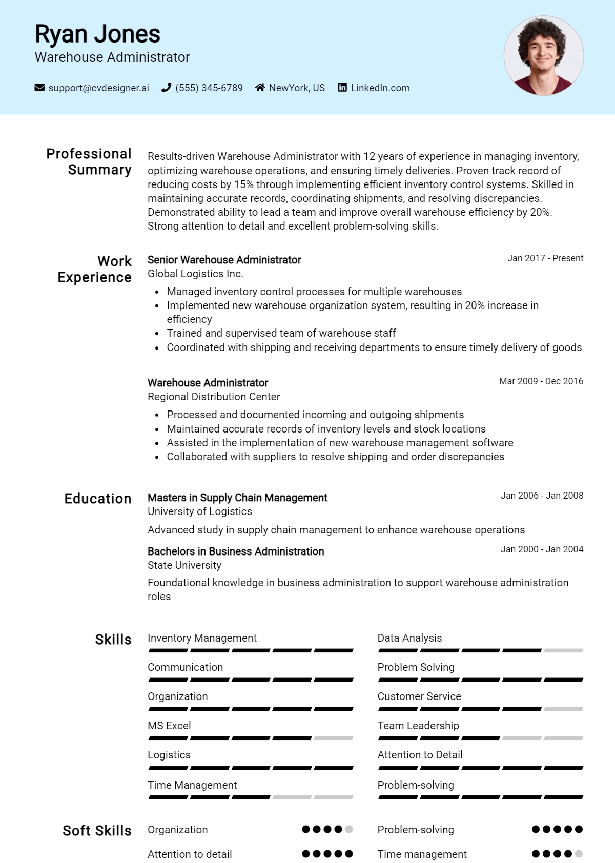 Warehouse Administrator Resume Example for 2026: How to Craft a Winning CV Preview