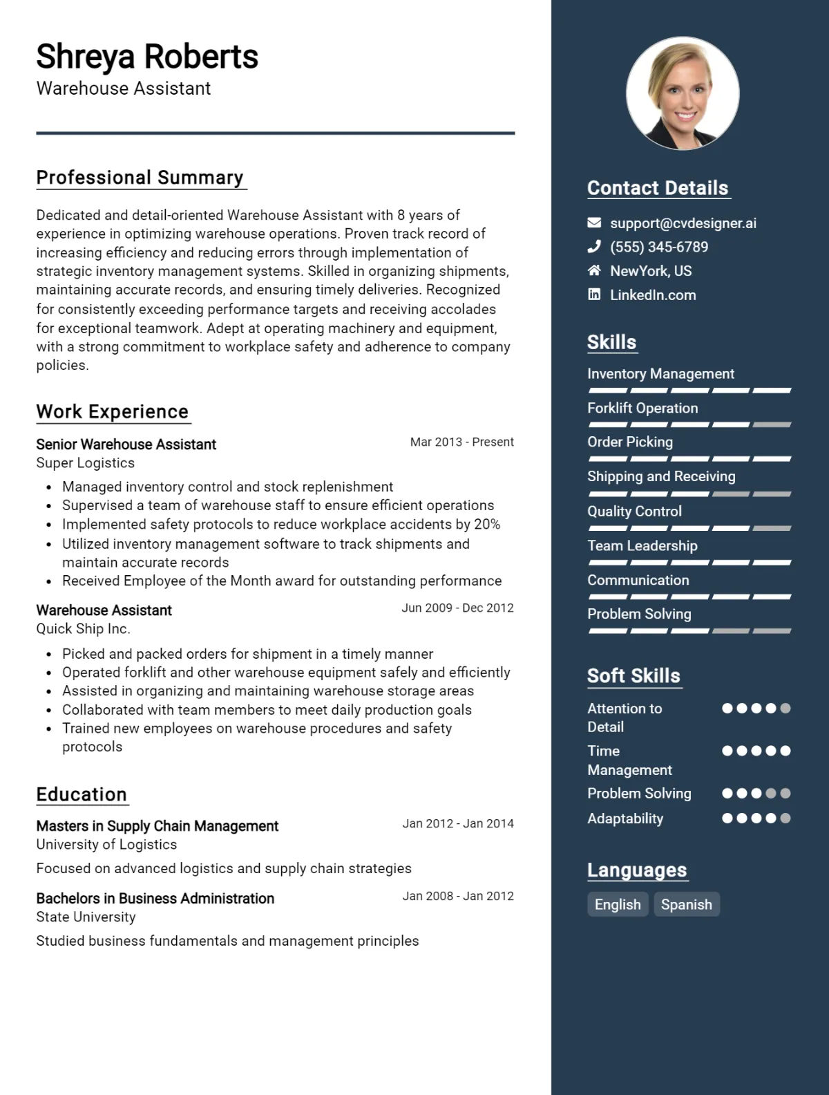 Warehouse Assistant CV Example For 2026: Strategies & Templates Preview