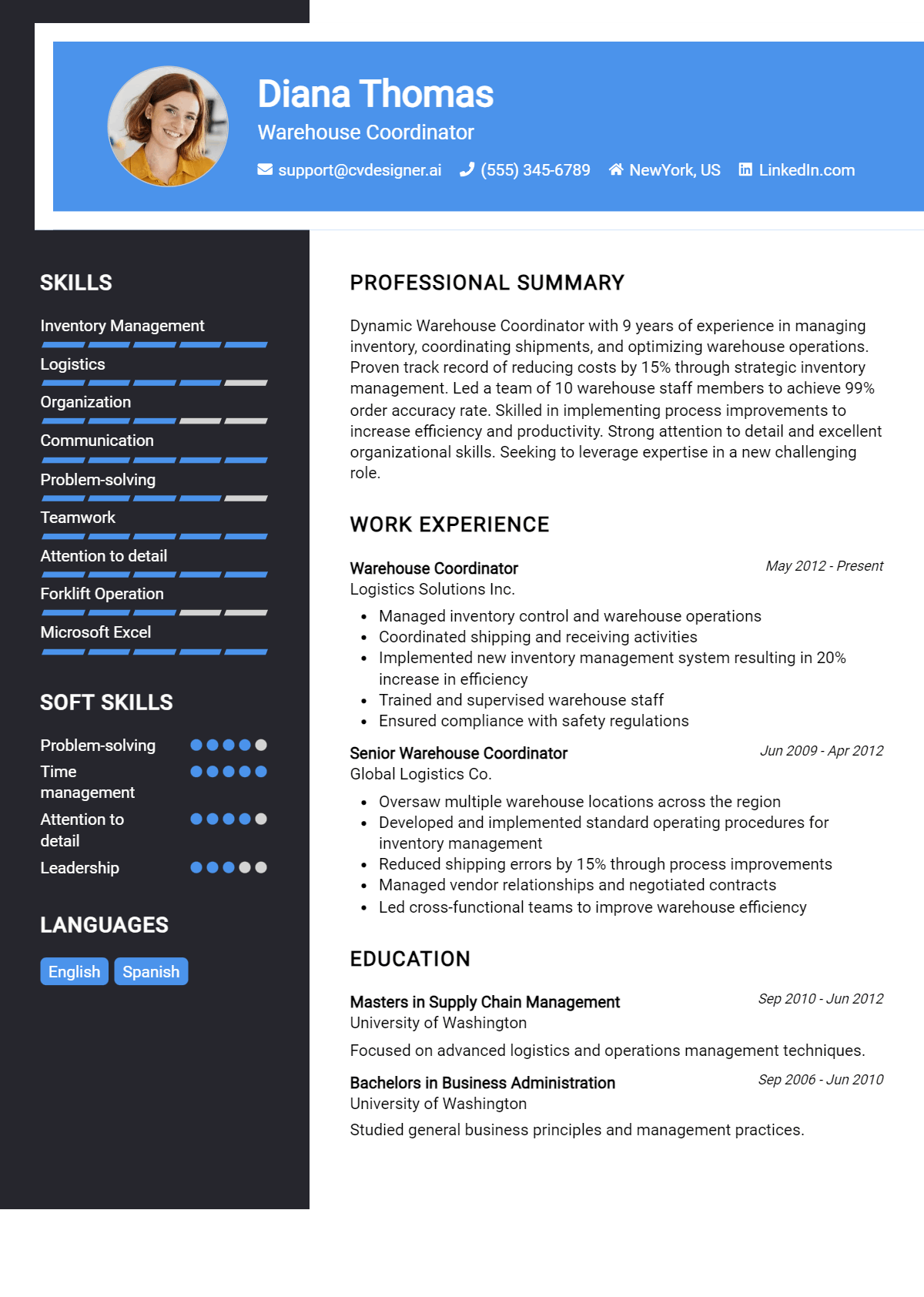 Warehouse Coordinator Resume Example for 2026: Expert Tips & Templates Preview