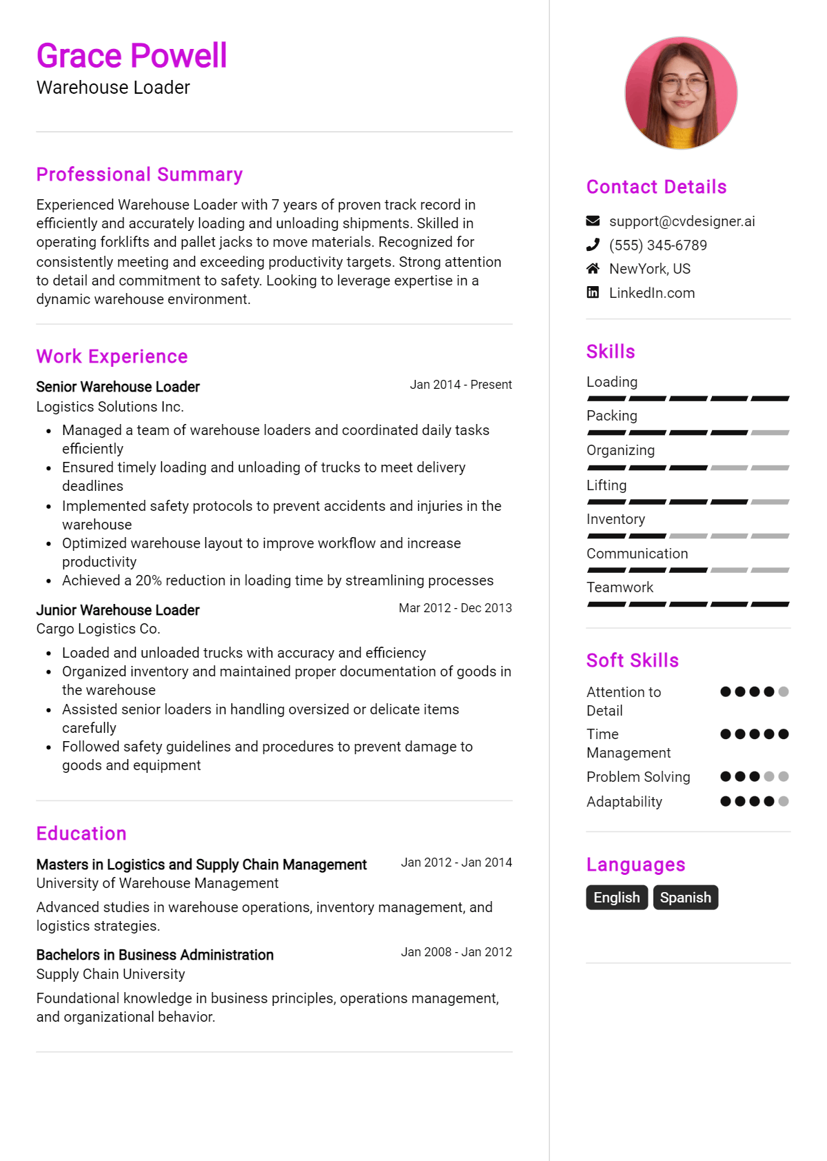 Warehouse Loader Resume Example for 2026: Ultimate Guide Preview