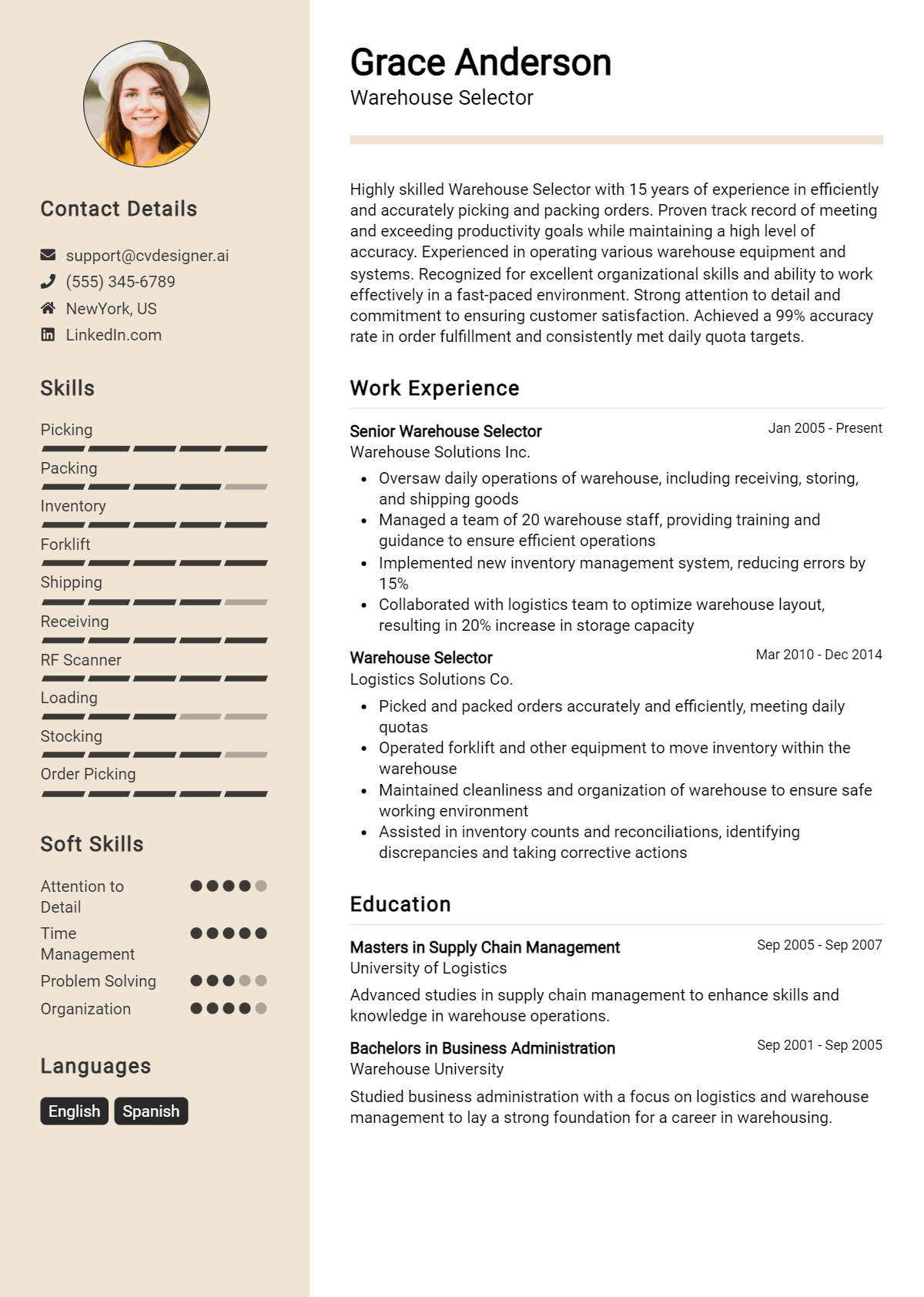 Warehouse Selector Resume Example for 2026: Strategies & Templates Preview