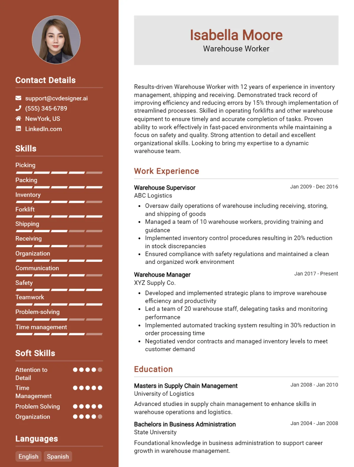 Warehouse Worker CV Example For 2026: Best Writing Guide Preview