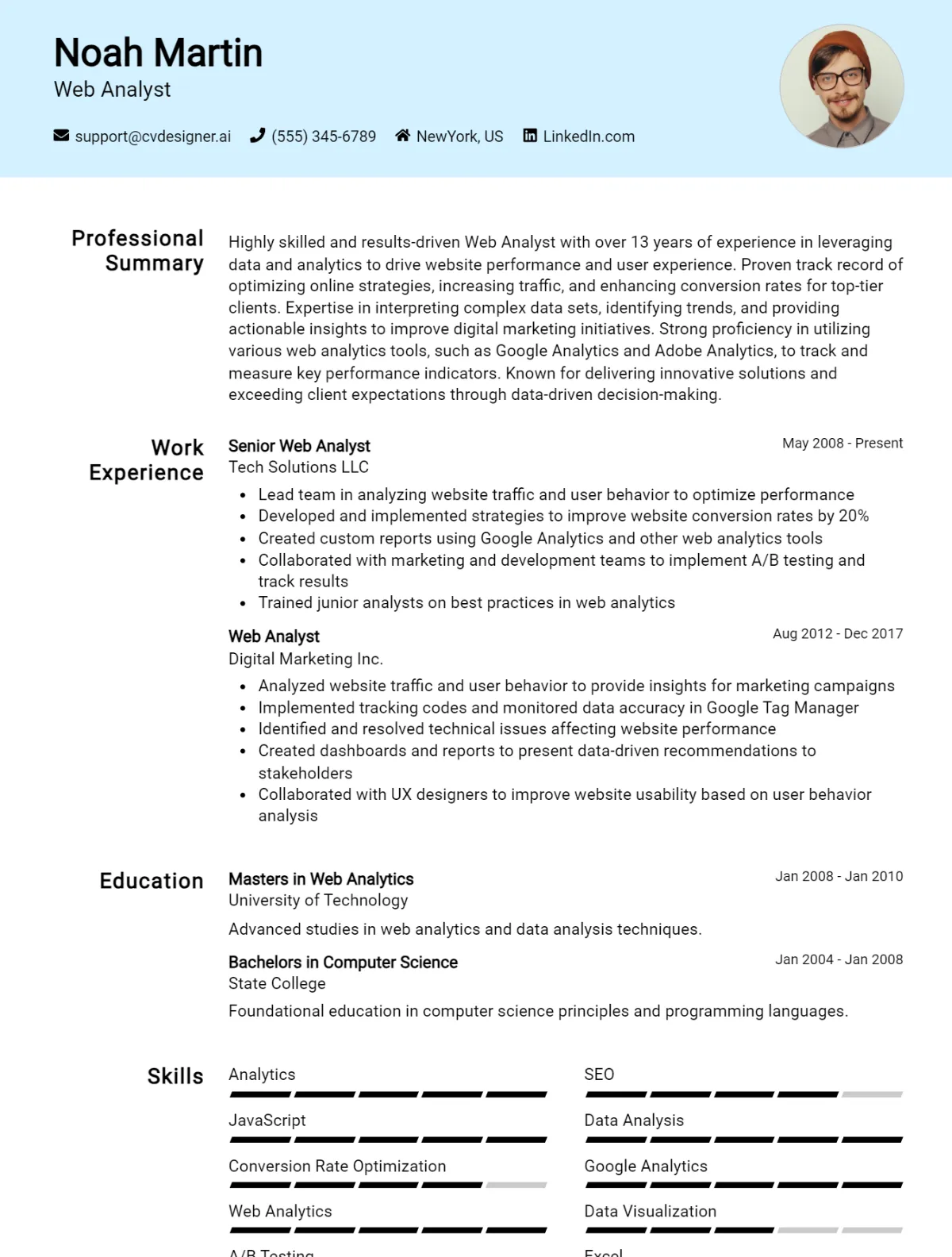 Web Analyst CV Example For 2026: Expert Tips & Templates Preview
