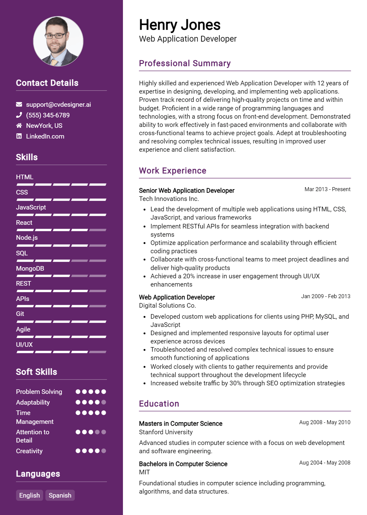 12 Web Application Developer Resume Examples And Templates for 2026 Preview
