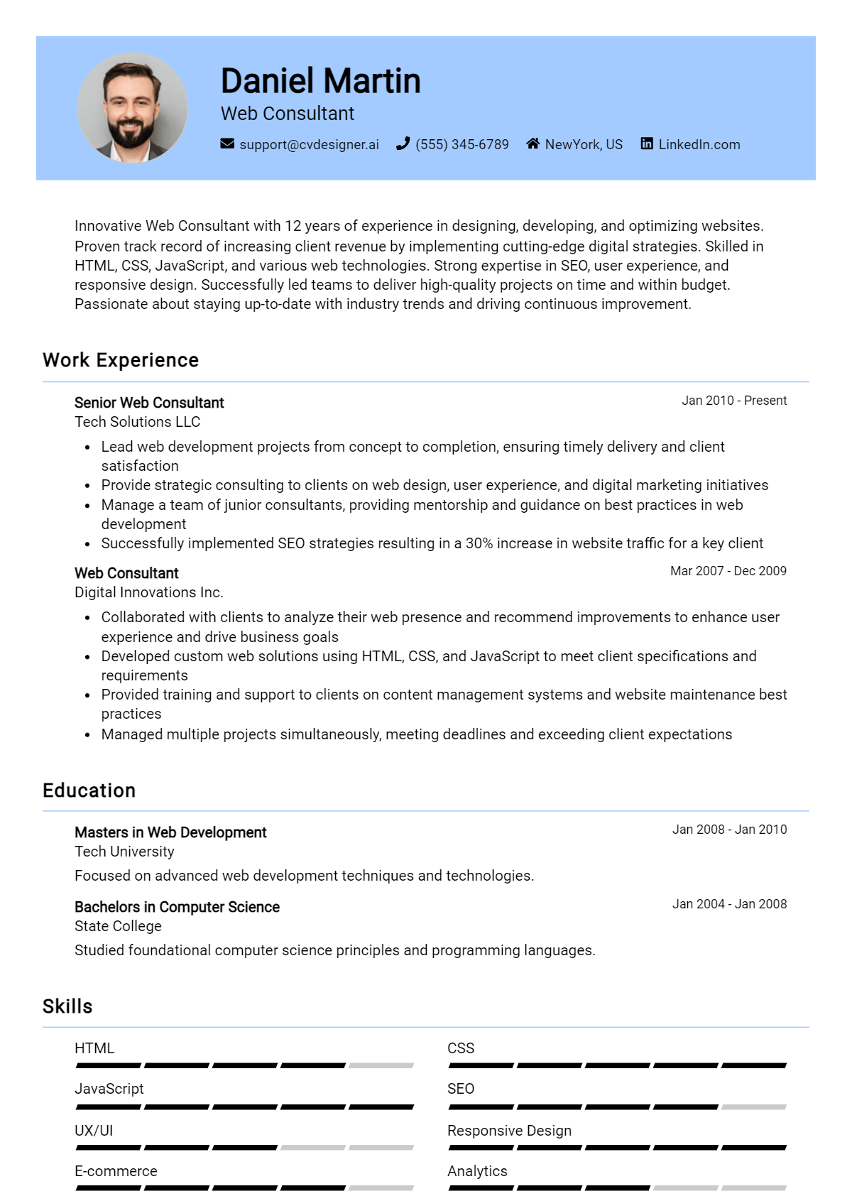 18 Web Consultant Resume Examples for 2026: Best Writing Tips Preview