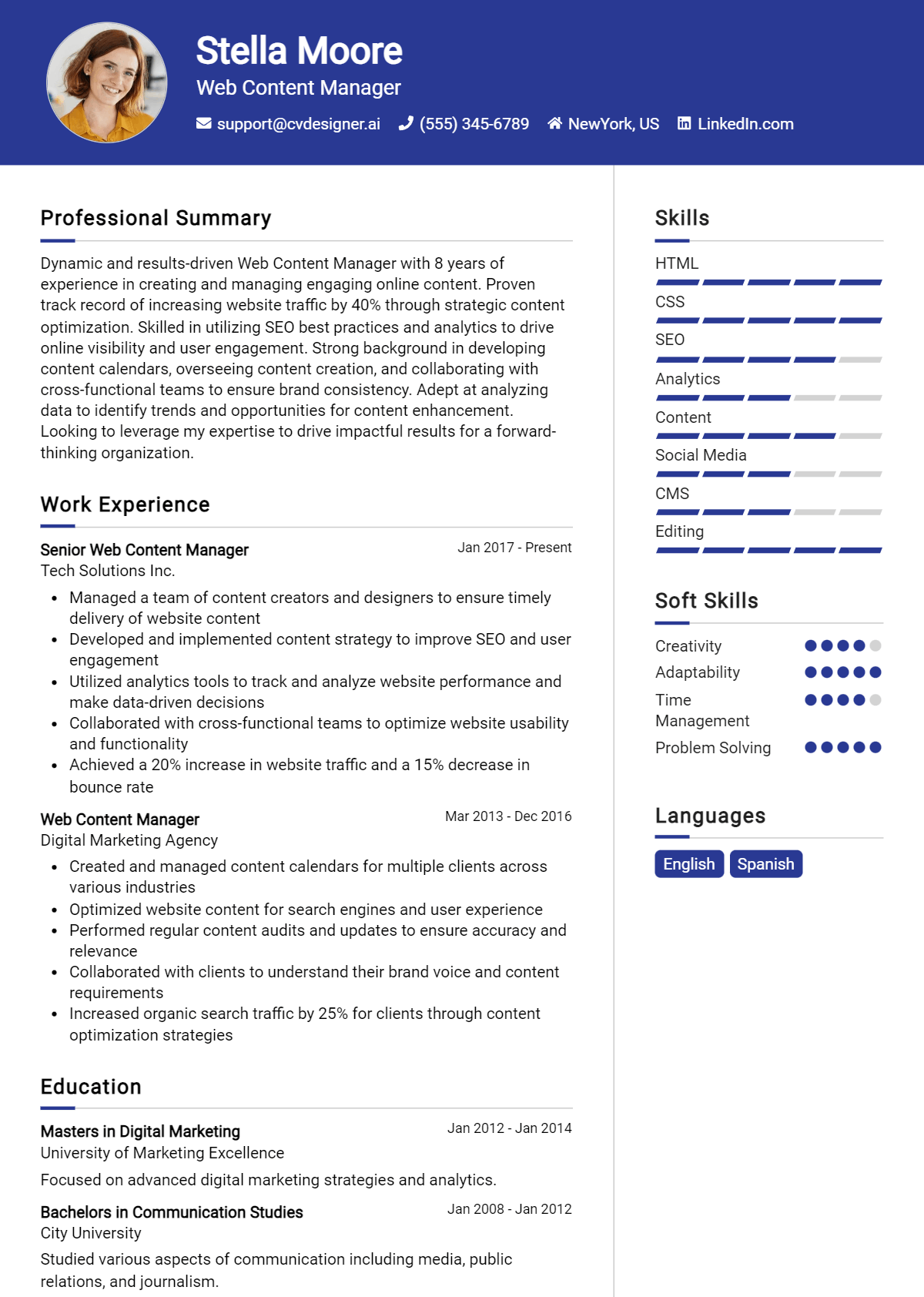 18 Web Content Manager Resume Examples for 2026: Best Writing Tips Preview