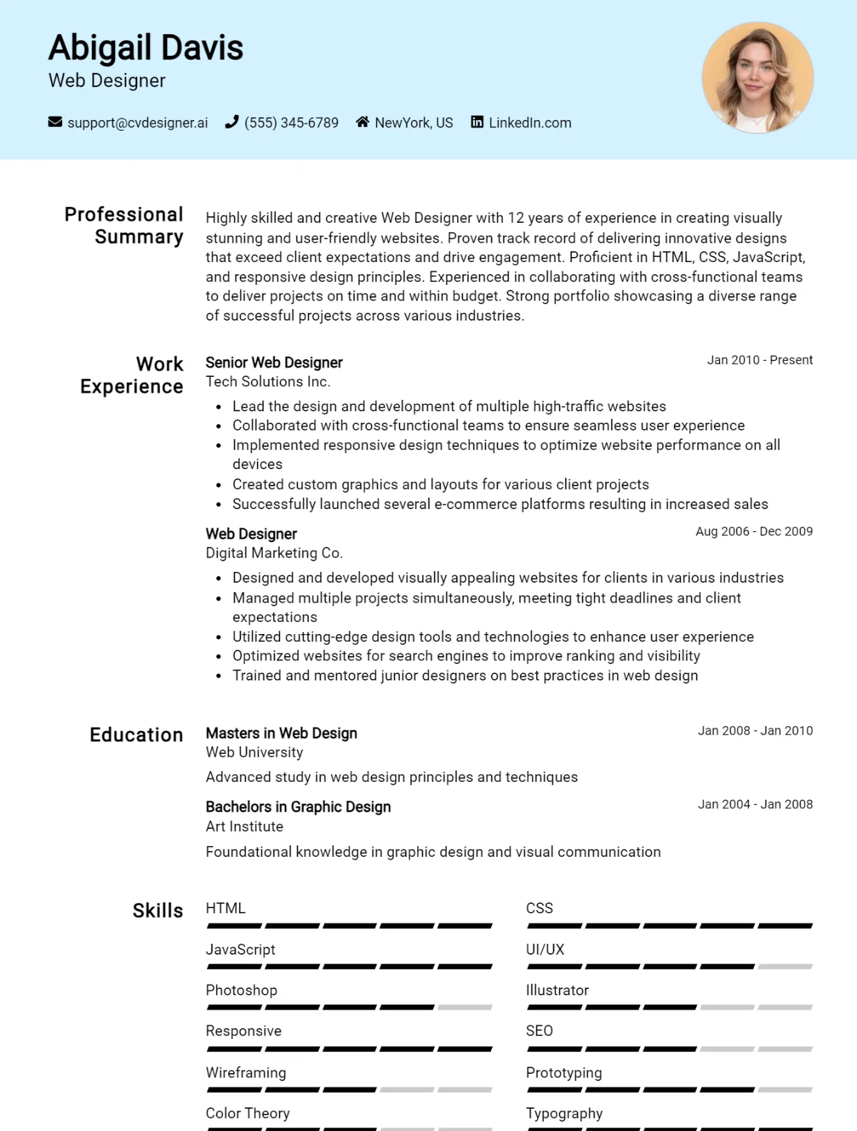Web Designer CV Example For 2026: Top Tips & Samples Preview