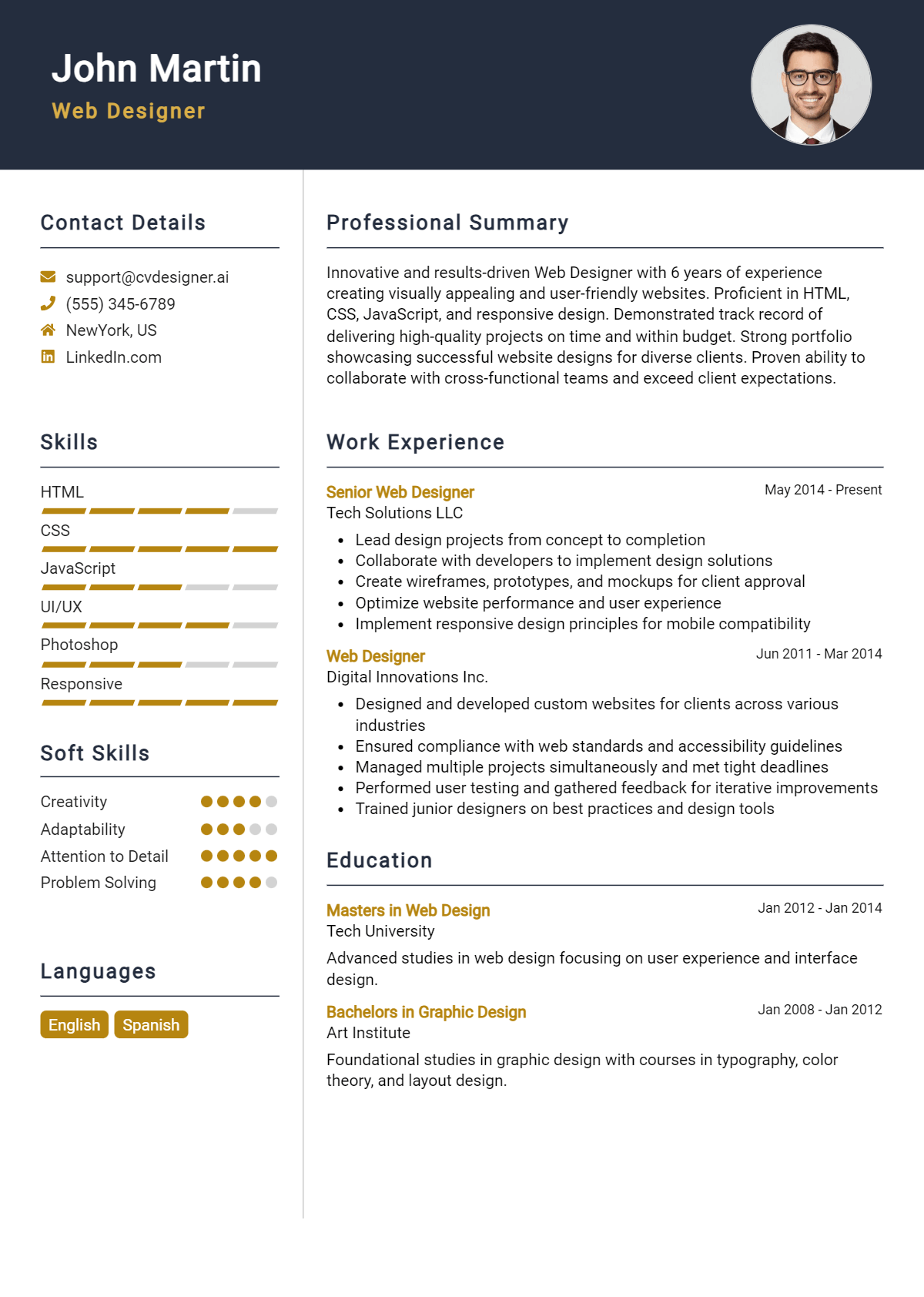 18 Web Designer Resume Examples for 2026: Top Templates Preview
