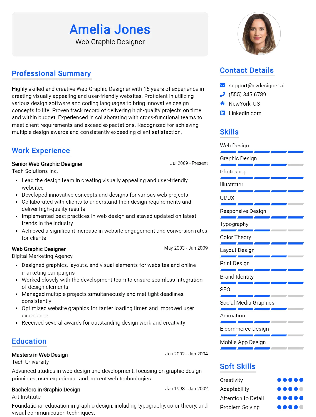 Web Graphic Designer CV Example For 2026: Strategies & Templates Preview
