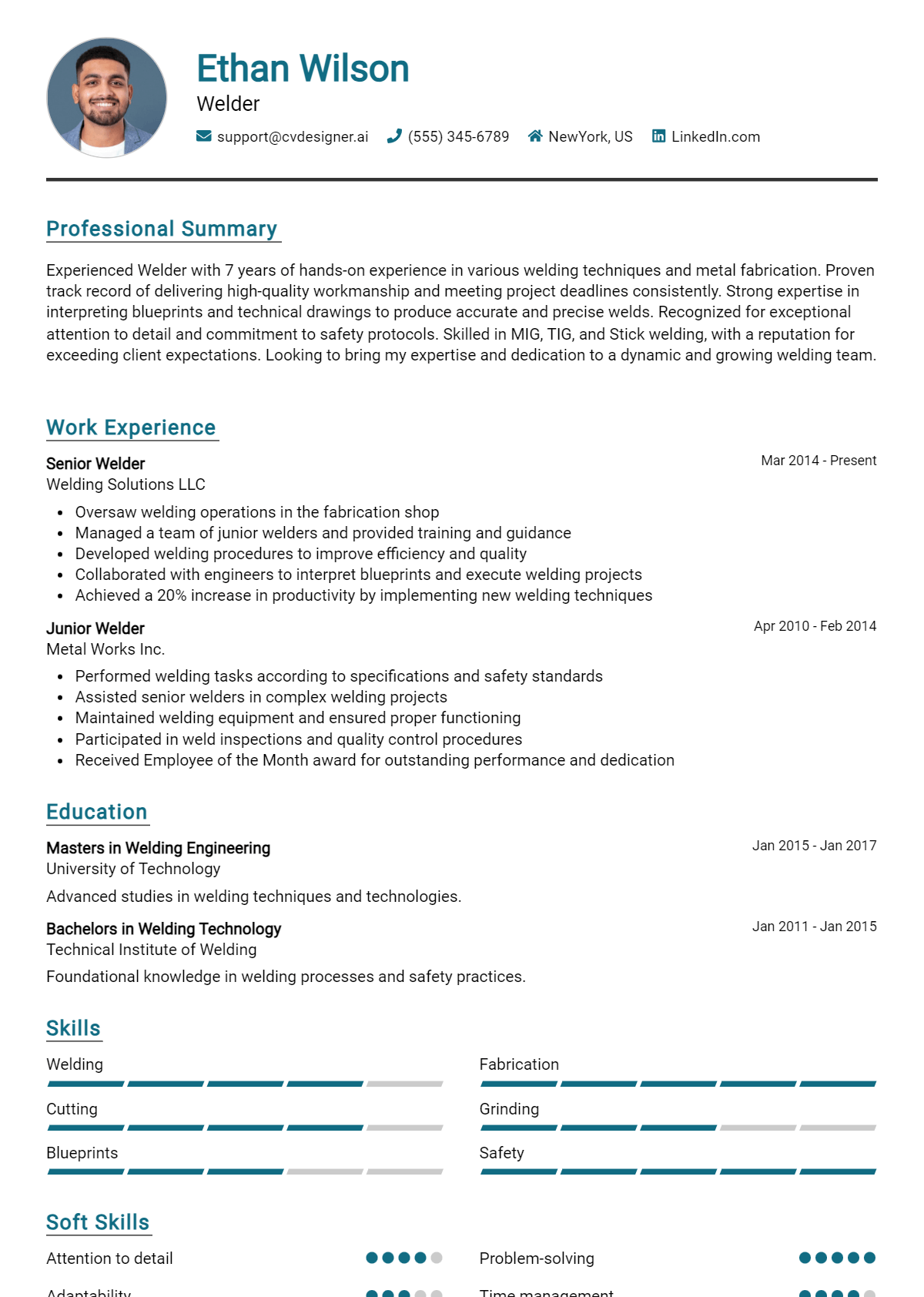 Welder Resume Example for 2026: How to Craft a Winning CV Preview