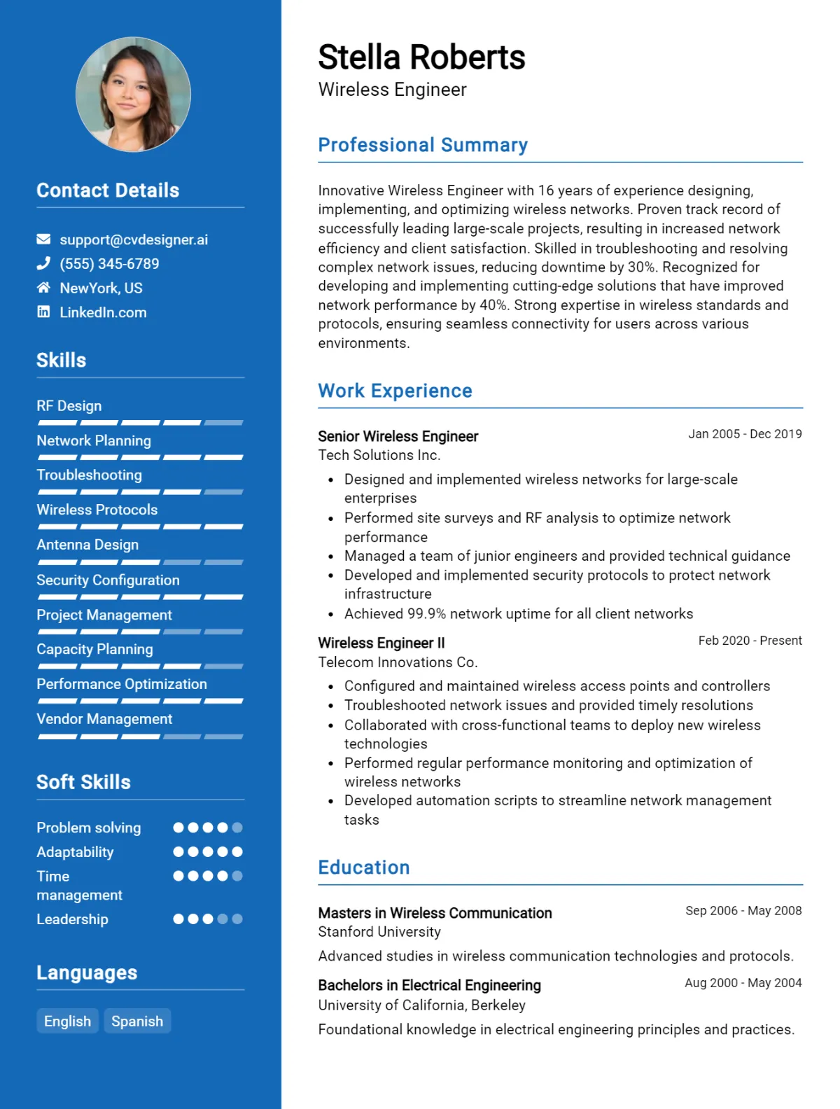 Wireless Engineer CV Example For 2026: Effective CV Writing Tips Preview