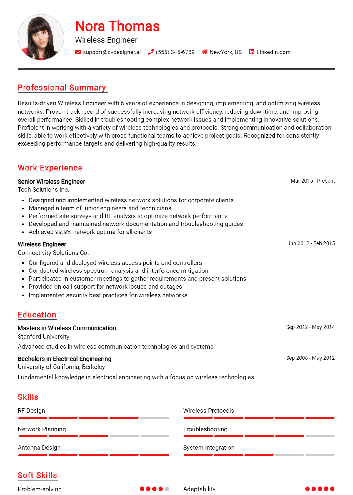 Wireless Engineer Resume Example for 2026: Top Templates Preview