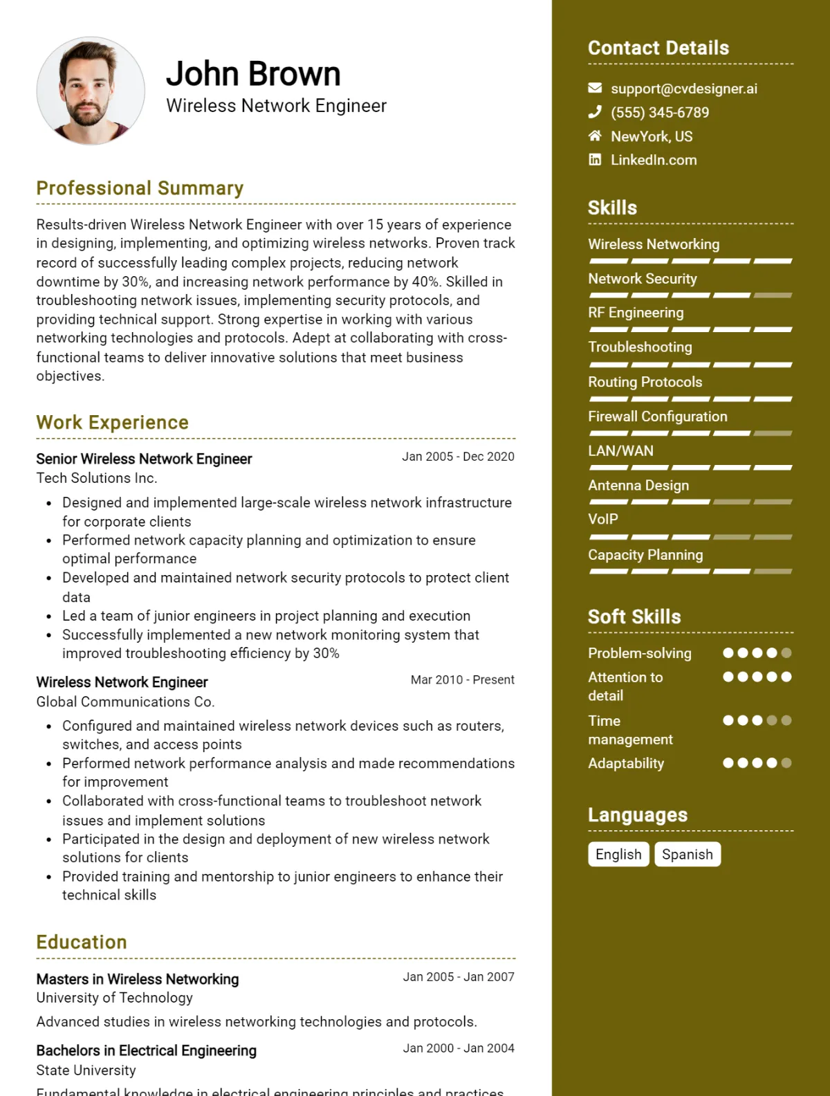 Wireless Network Engineer CV Example For 2026: Top Tips & Samples Preview