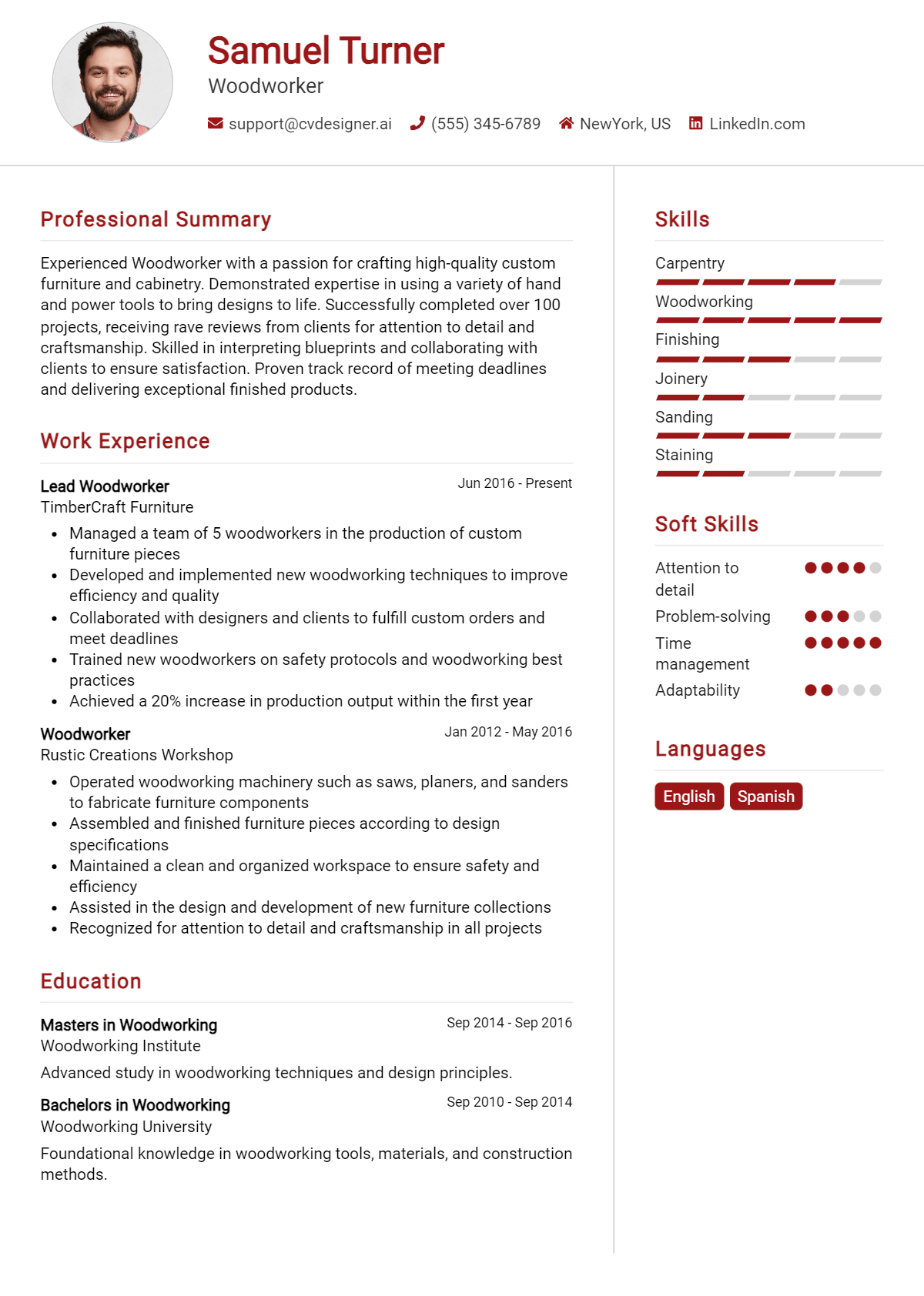 Woodworker Resume Example for 2026: Top Templates Preview