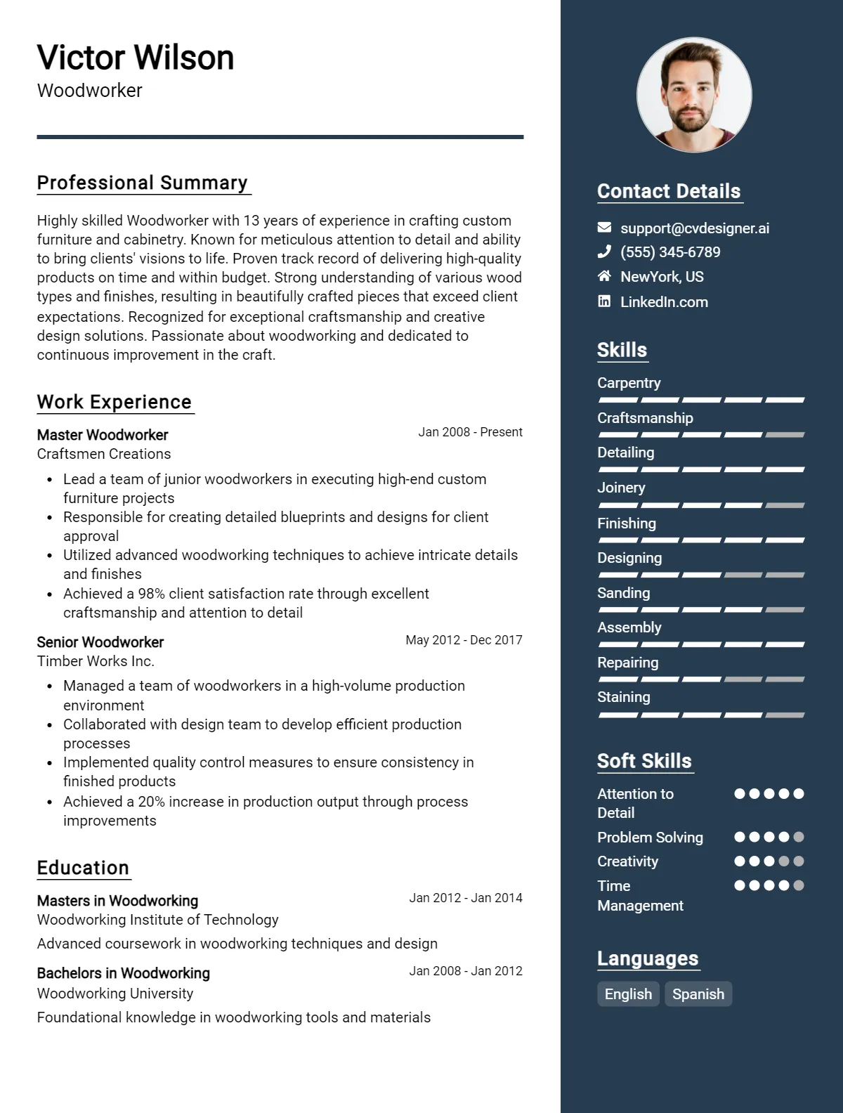 Woodworker CV Example For 2026: Best Writing Guide Preview
