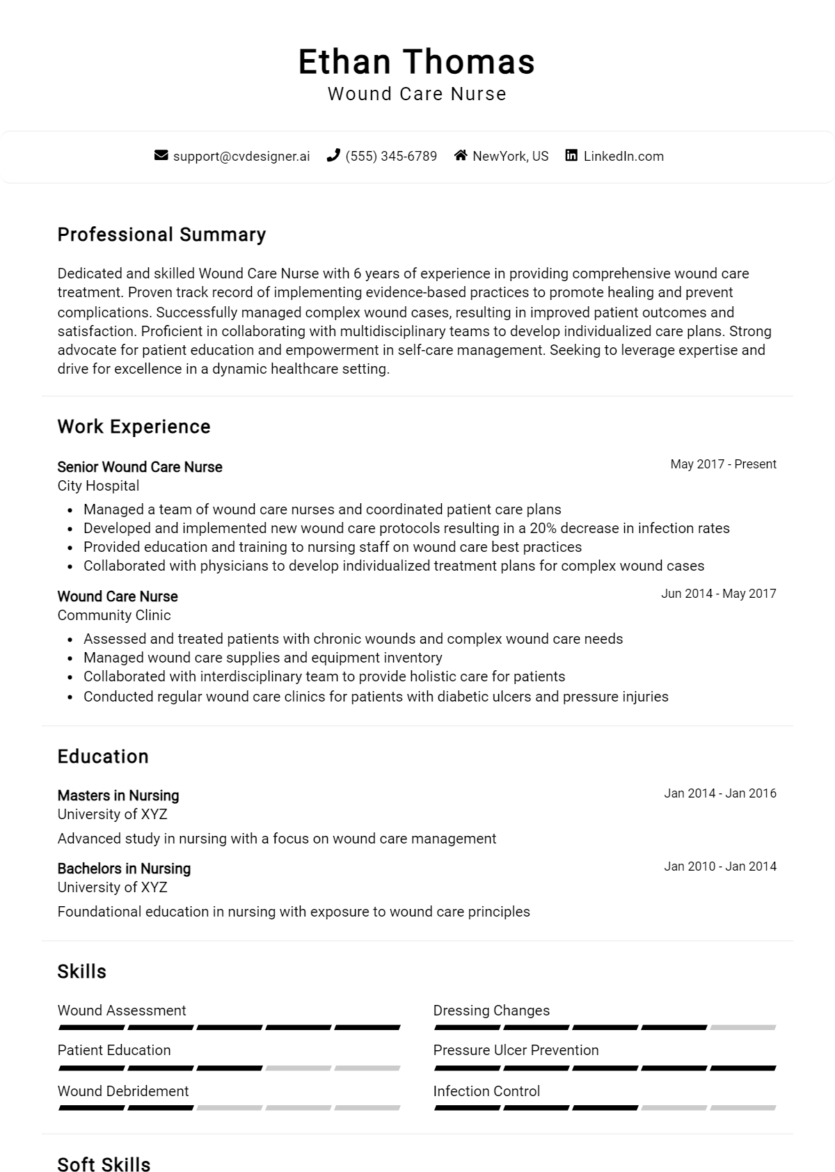 Wound Care Nurse Resume Example for 2026: How to Create a Professional CV Preview