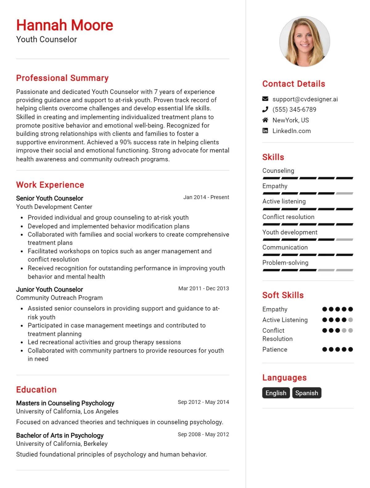 Youth Counselor CV Example For 2026: Tips & Templates Preview